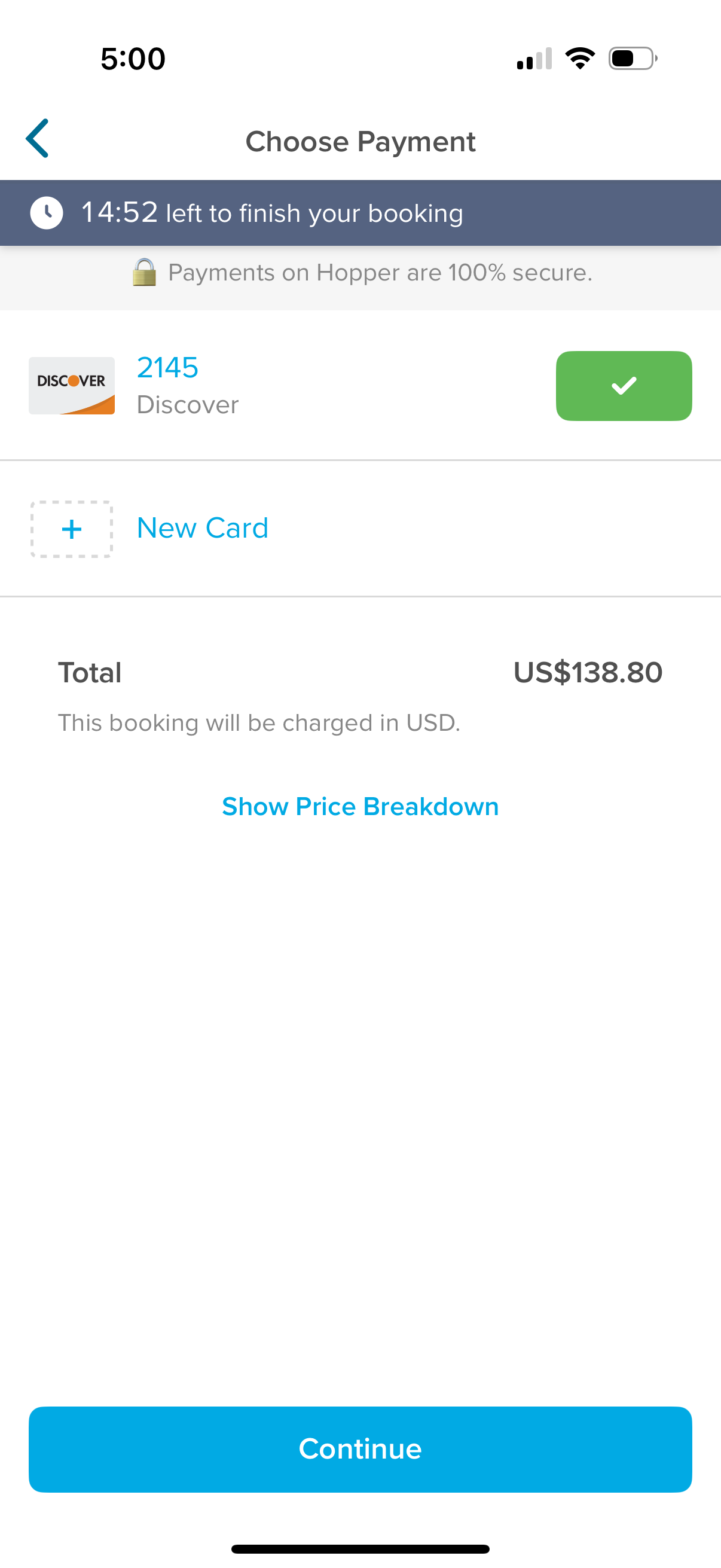 hopper checkout screenshot