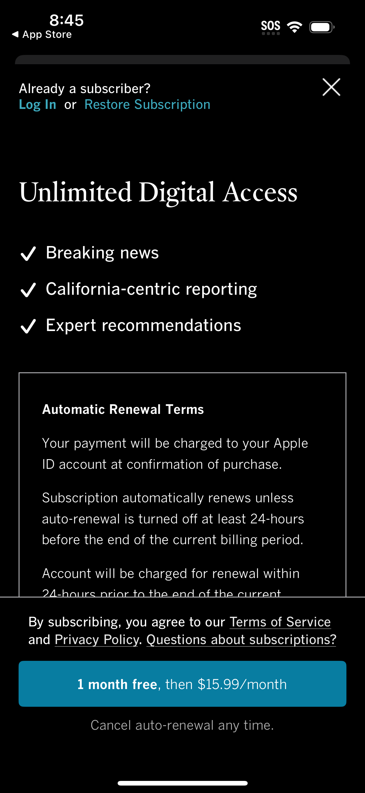 la-times checkout screenshot