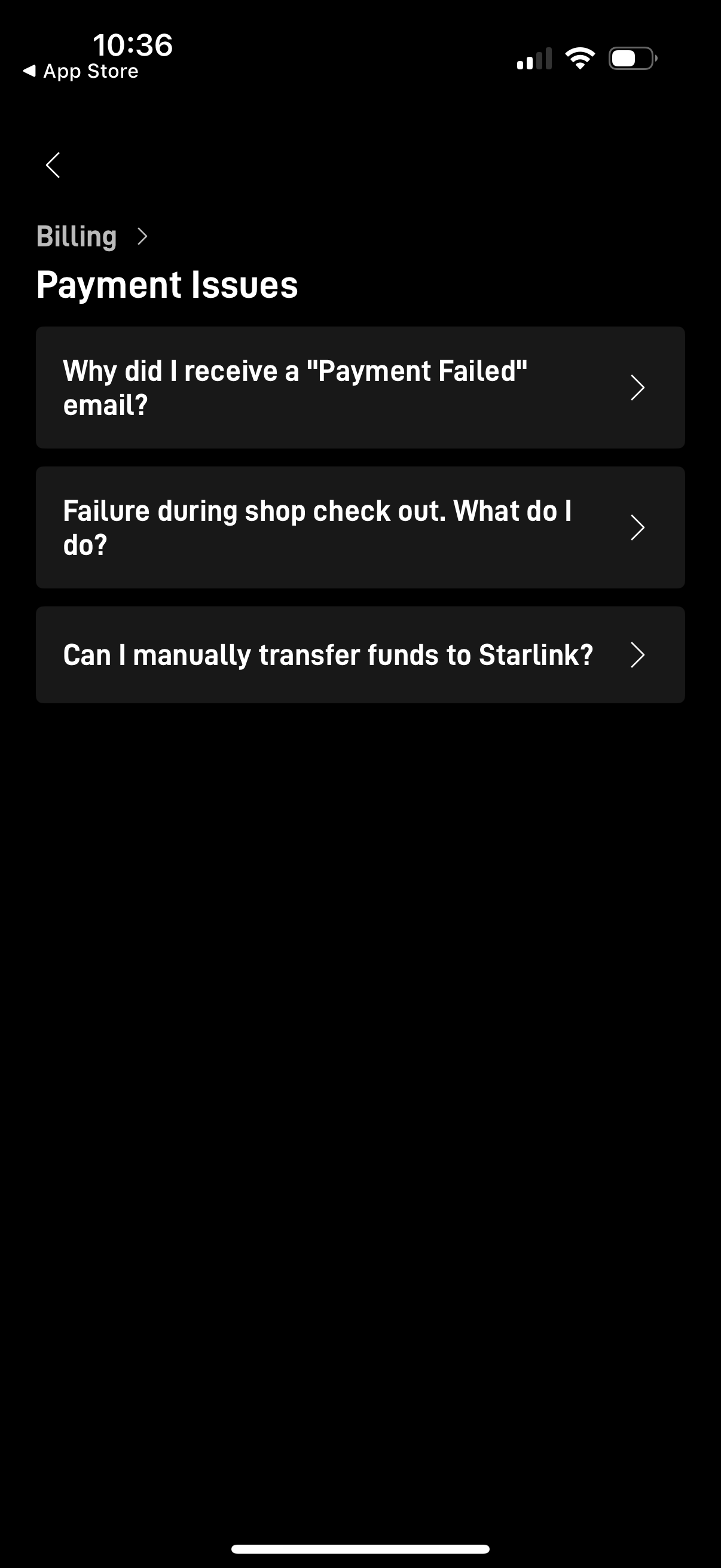 starlink checkout screenshot