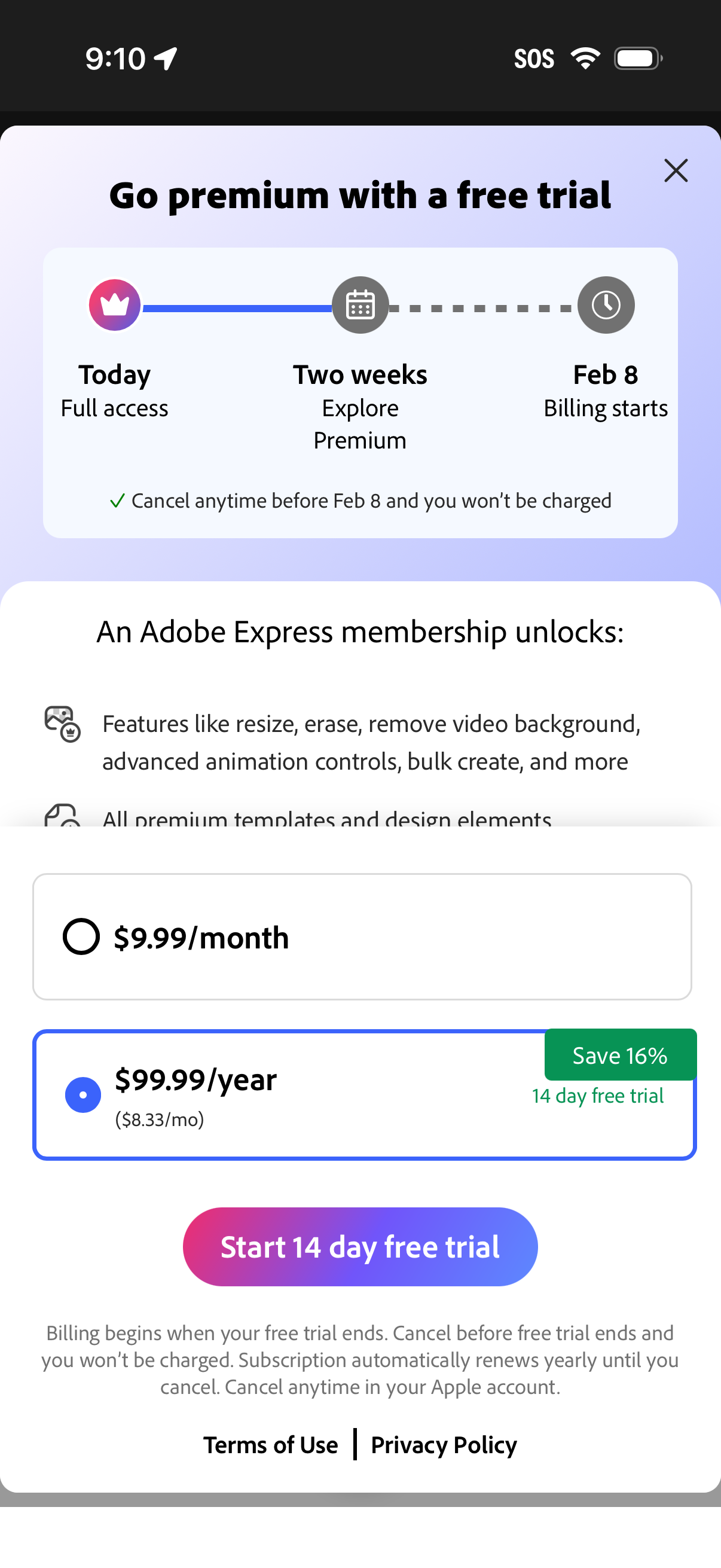 adobe checkout screenshot