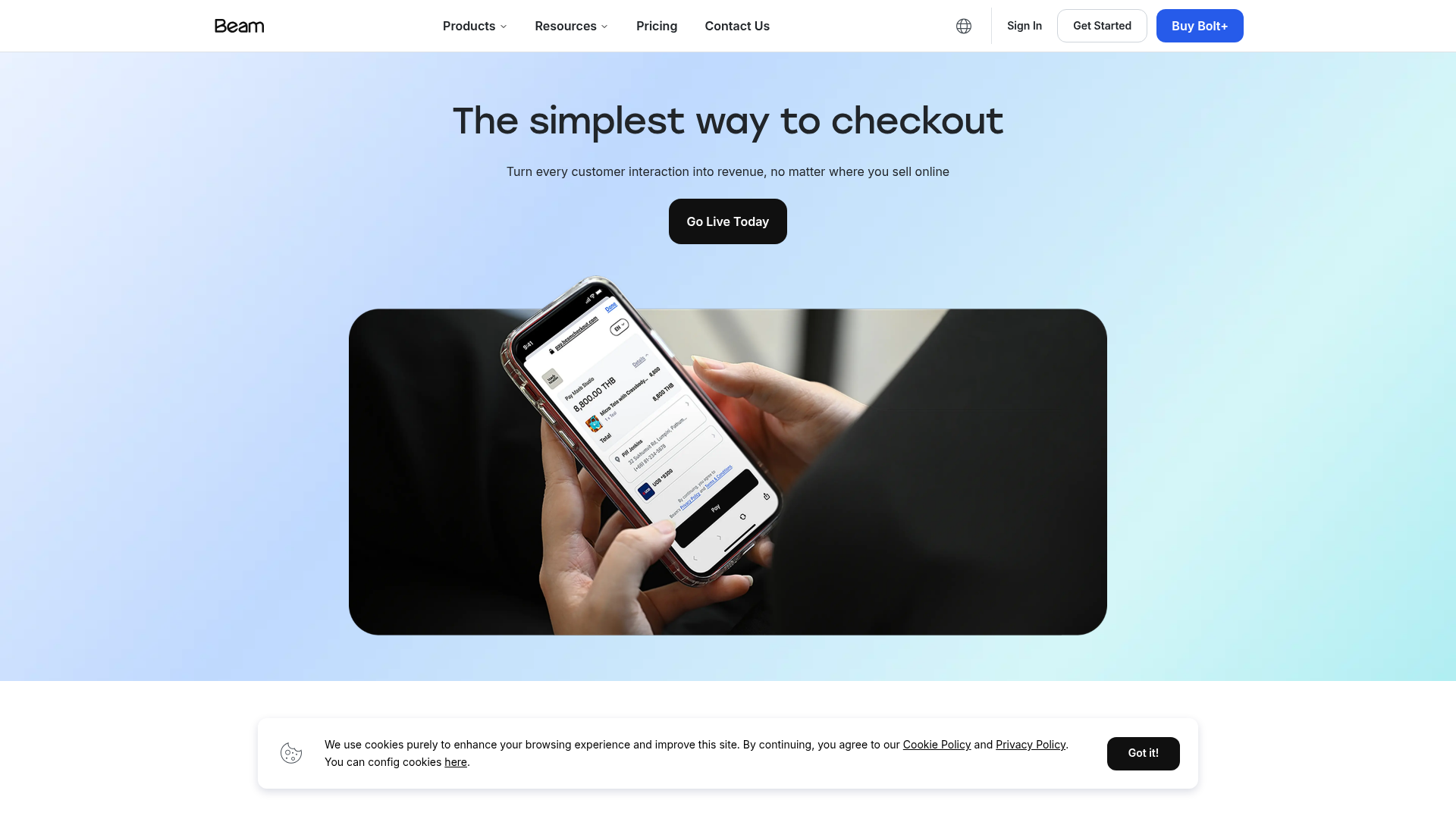 beam-checkout checkout screenshot