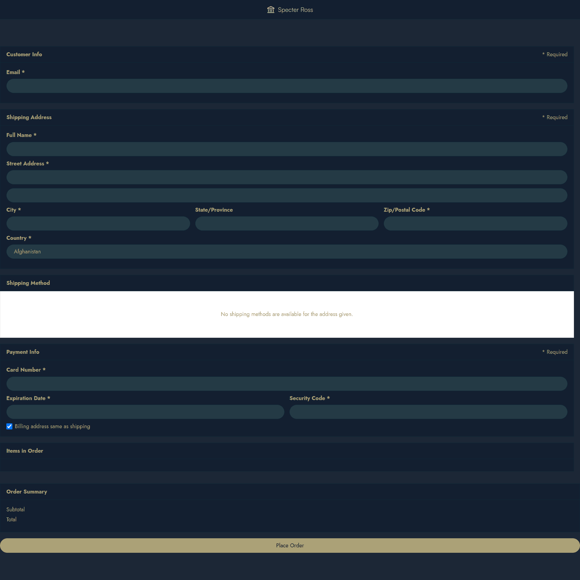 DTO-MTT checkout screenshot