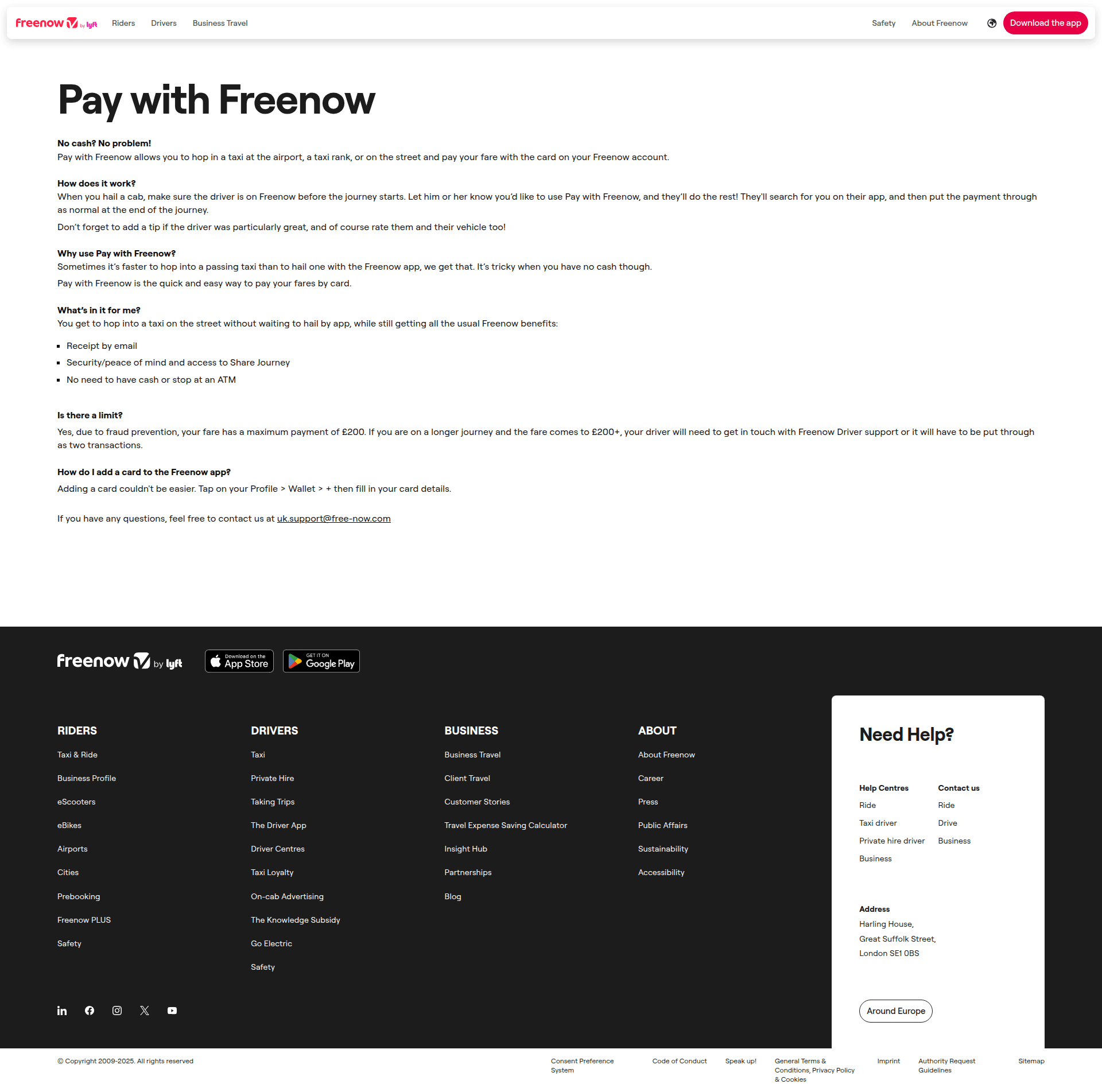 freenow checkout screenshot