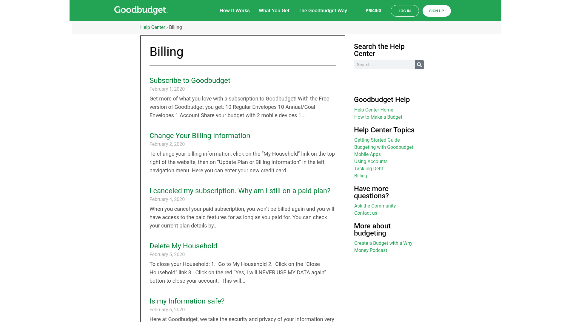 goodbudget checkout screenshot