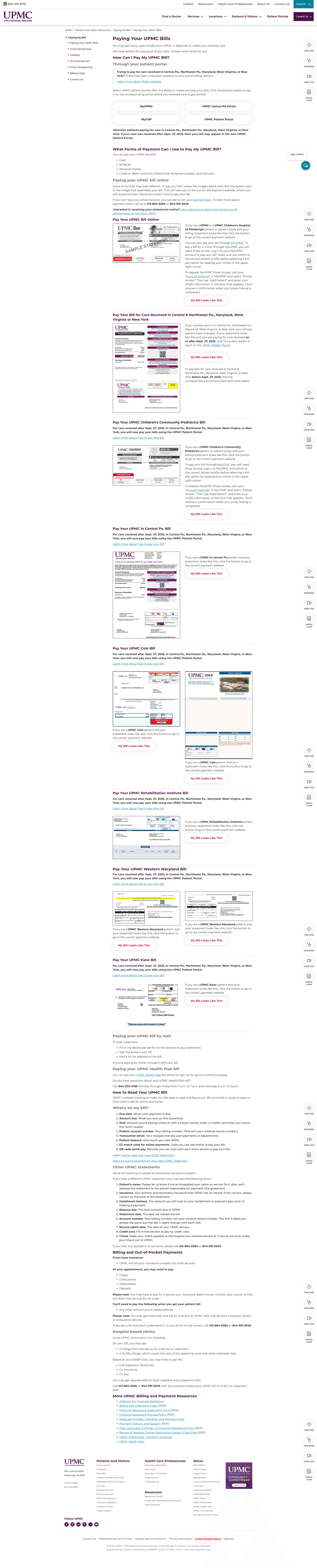 myupmc checkout screenshot