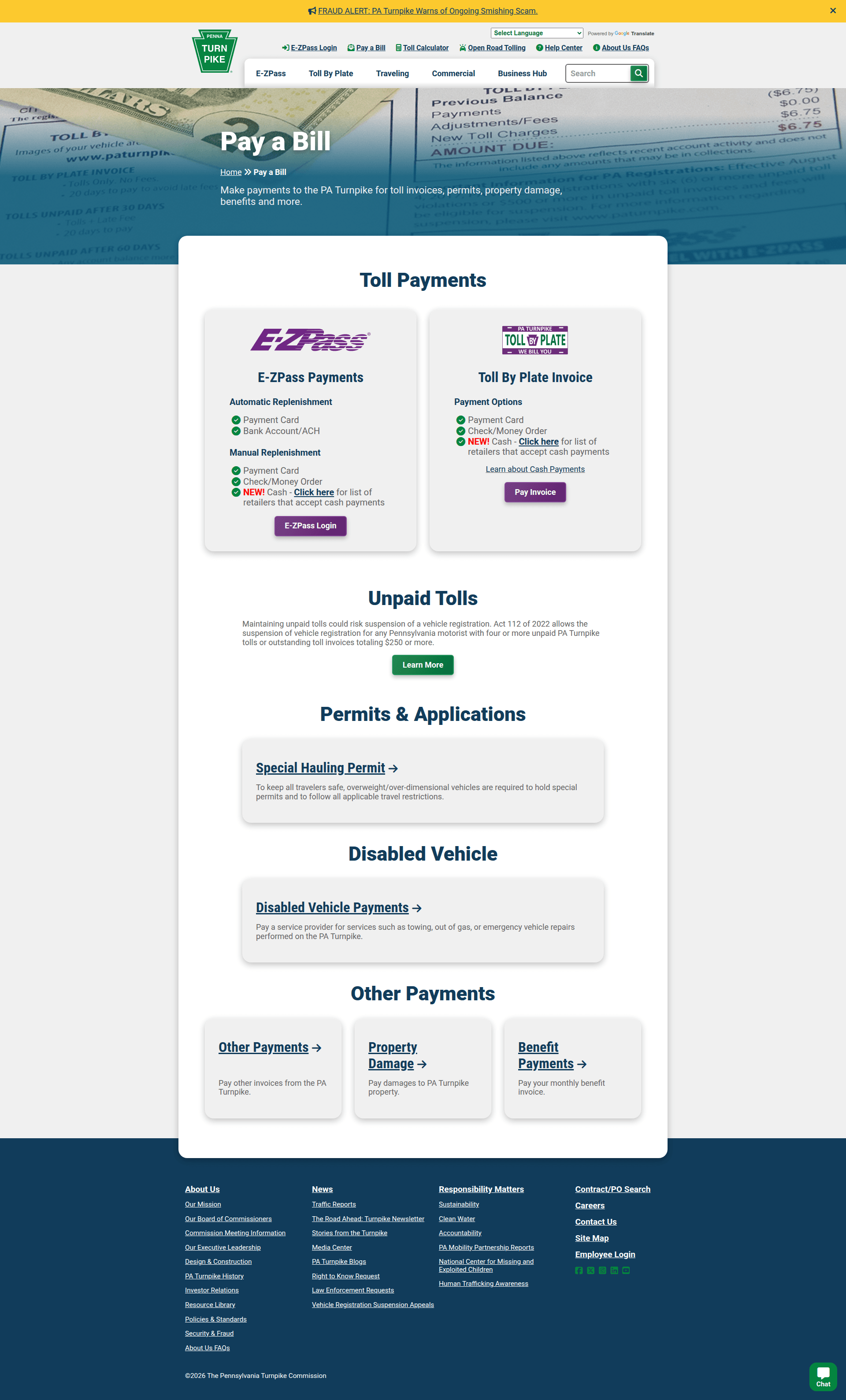 PA-toll-pay checkout screenshot