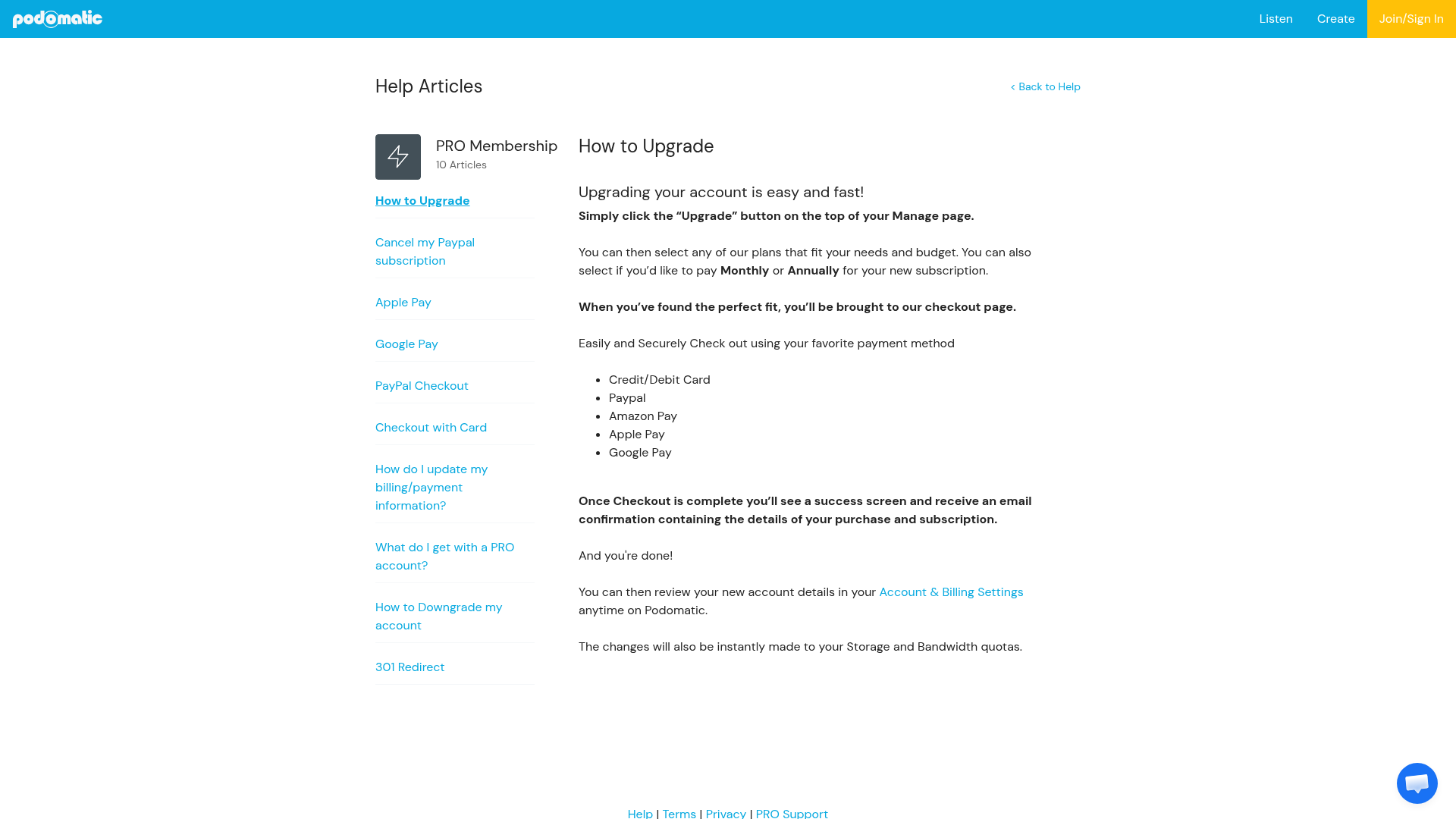 podomatic checkout screenshot