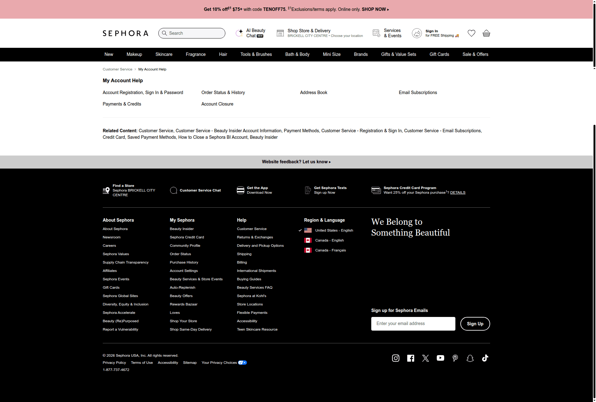 sephora checkout screenshot