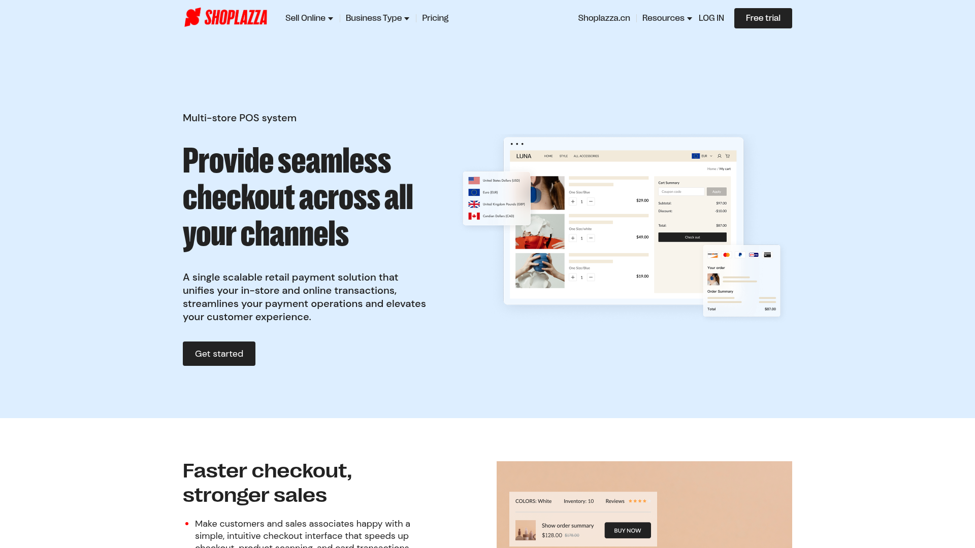 shoplazza checkout screenshot