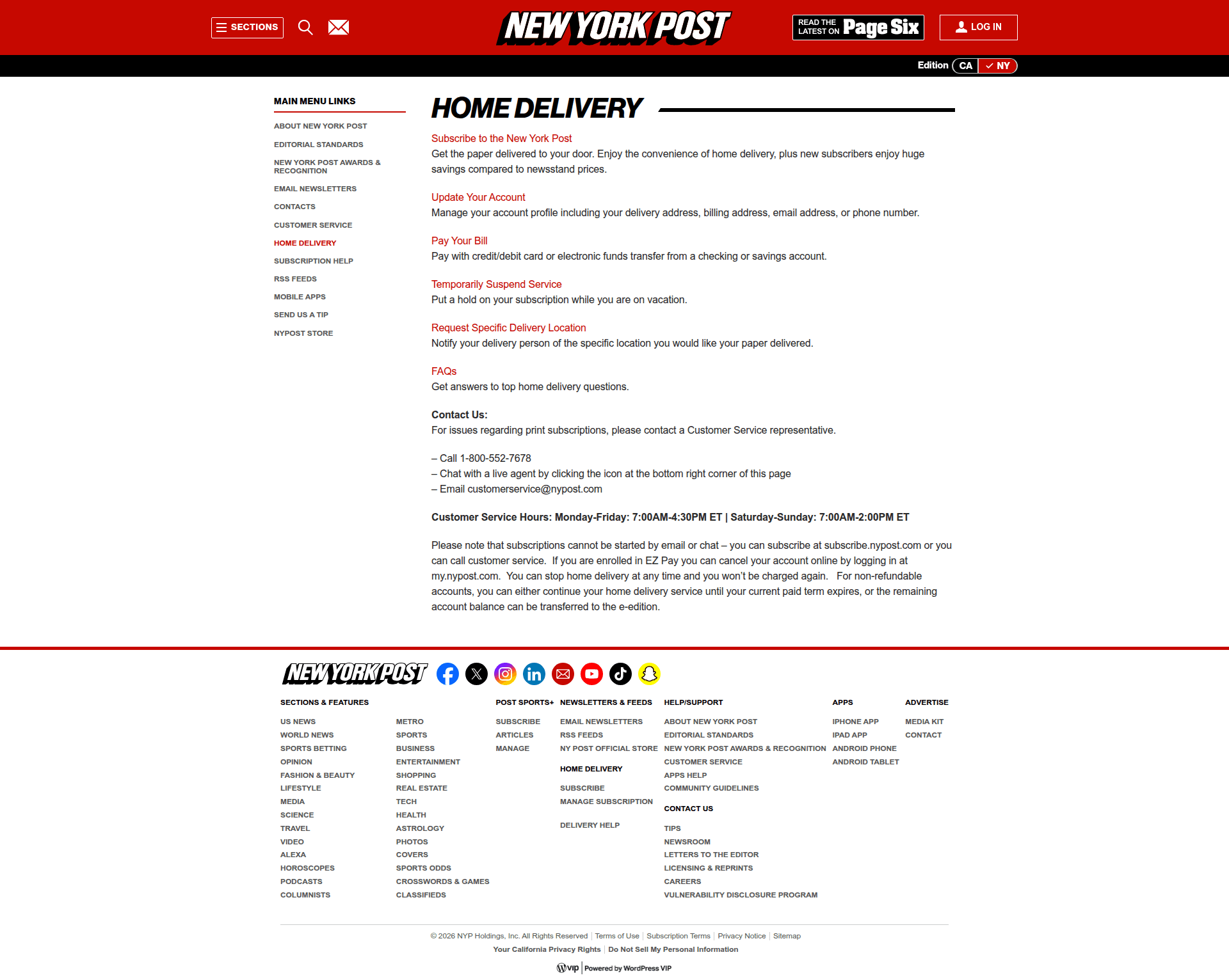 the-new-york-post checkout screenshot