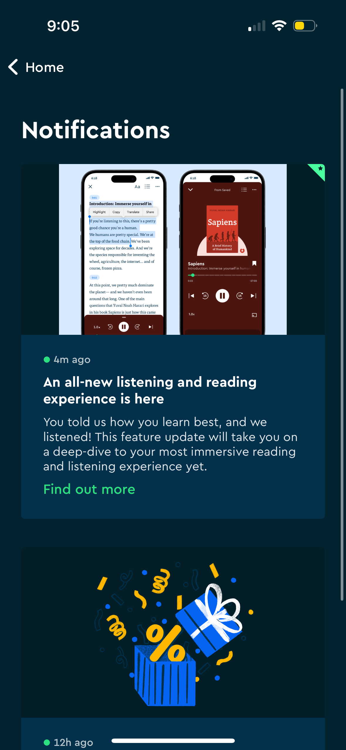 blinkist dashboard screenshot
