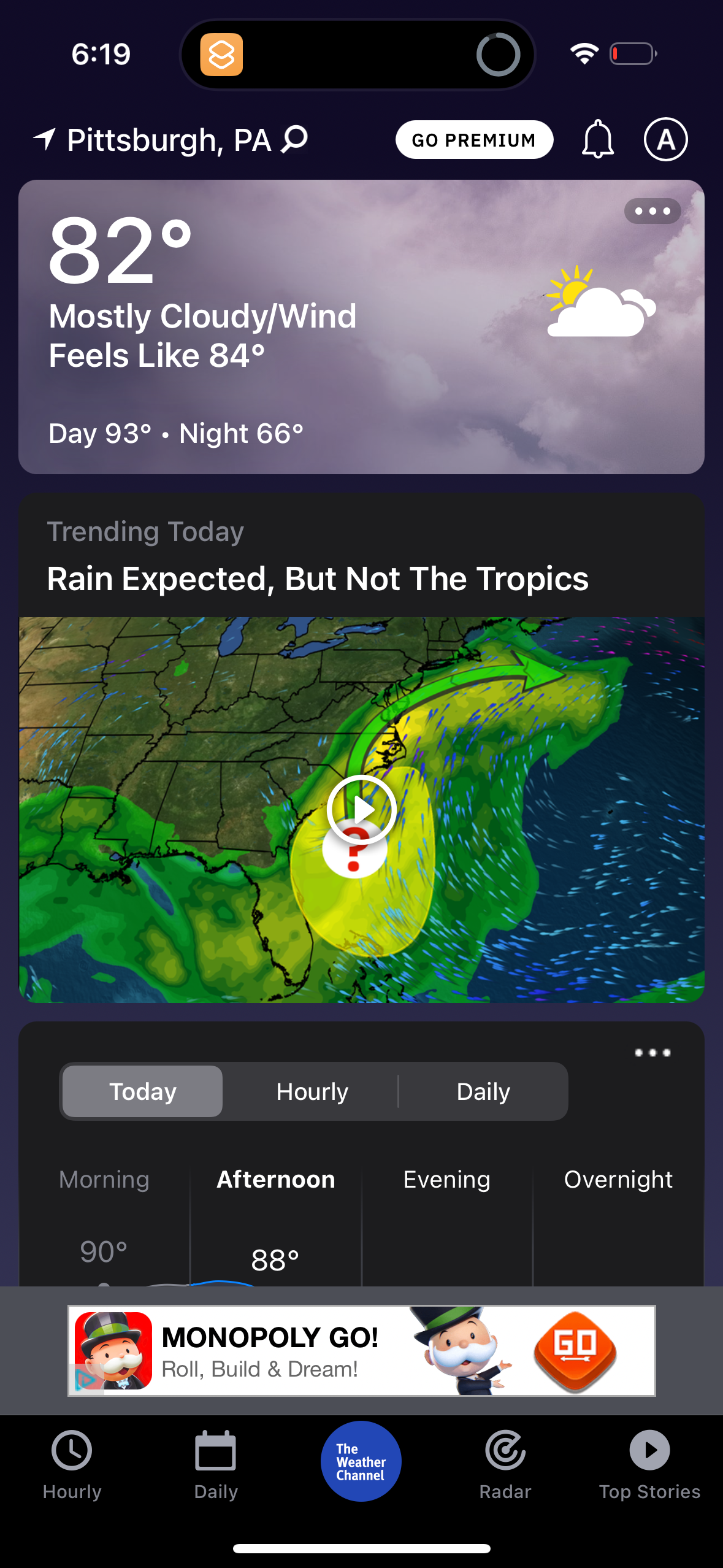 the-weather-channel dashboard screenshot