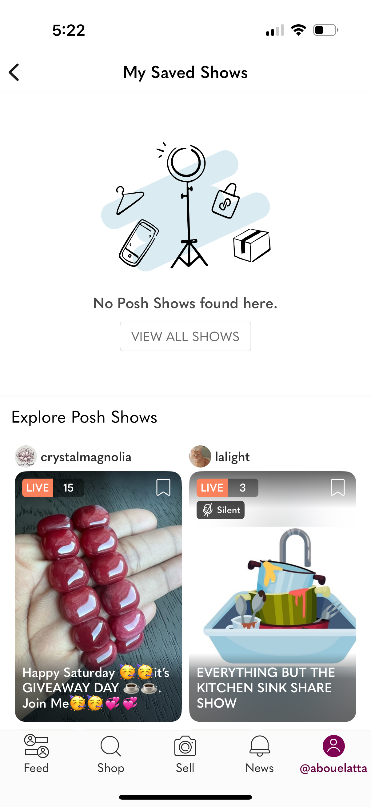 poshmark dashboard screenshot