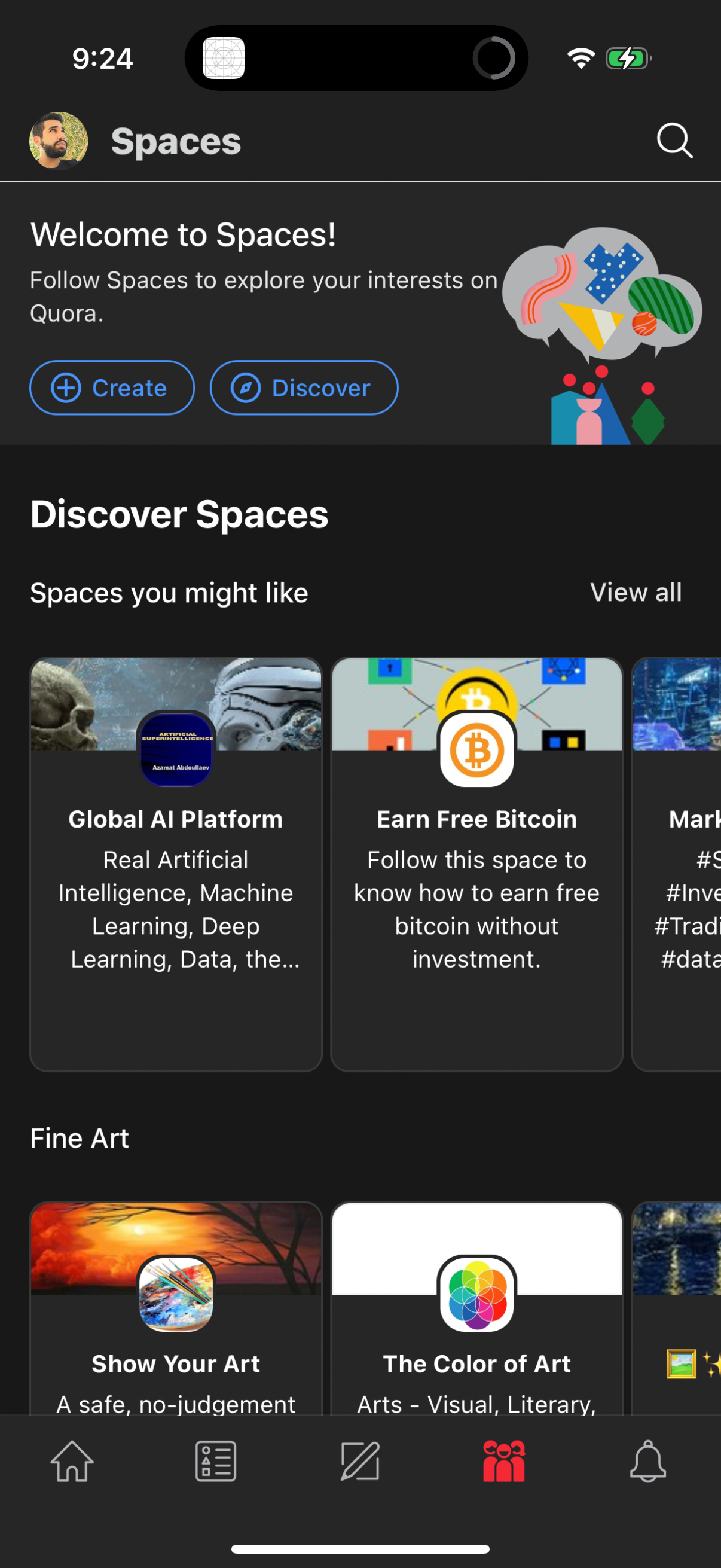 quora dashboard screenshot