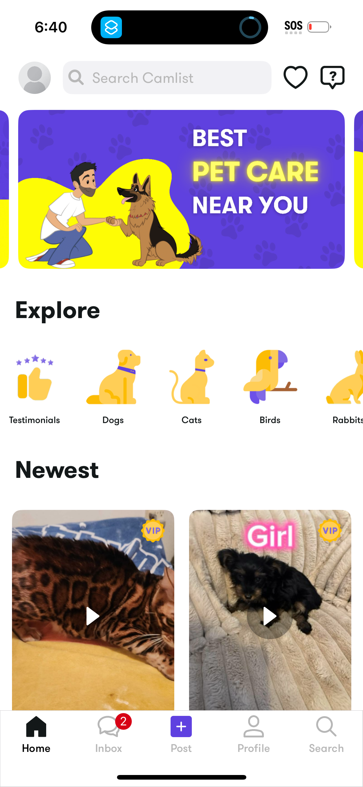 camlist dashboard screenshot