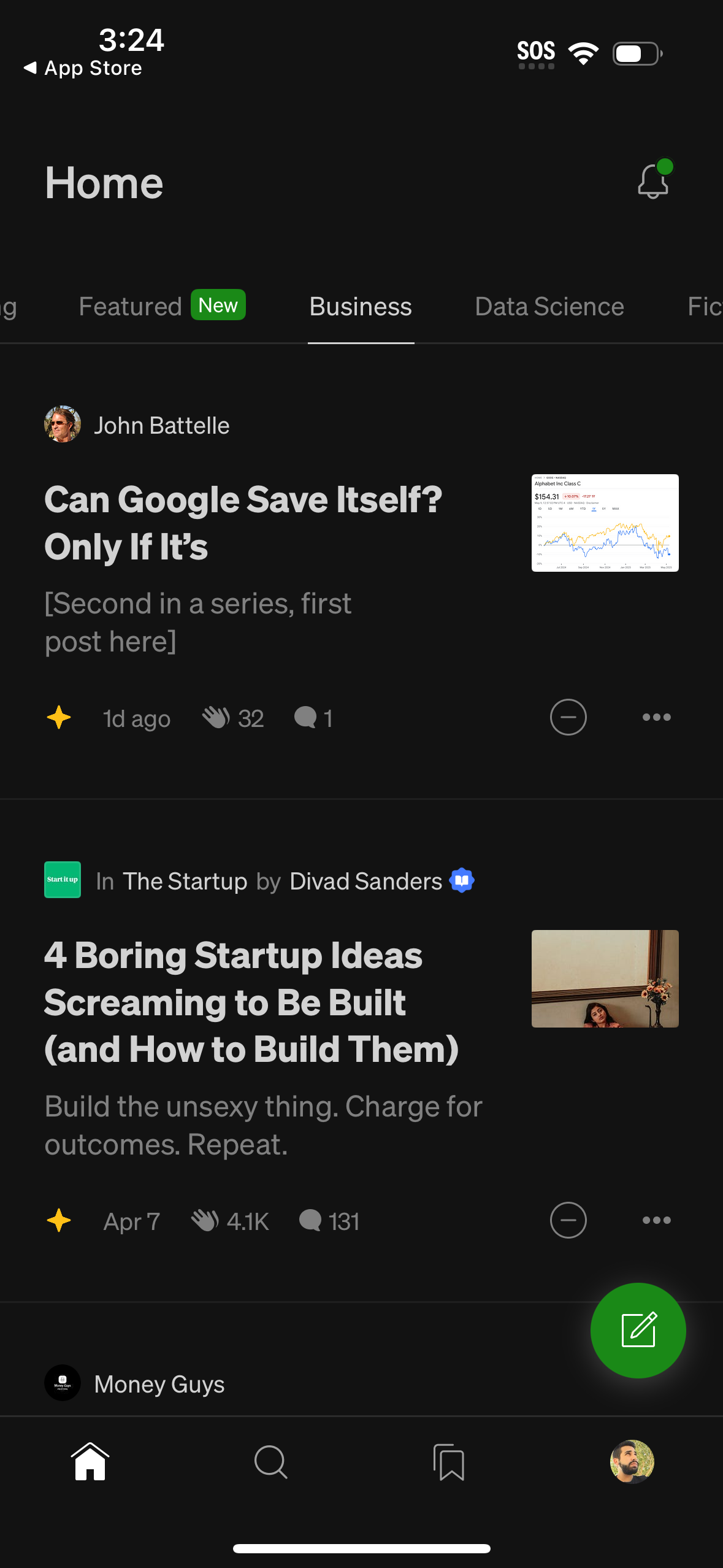 medium dashboard screenshot