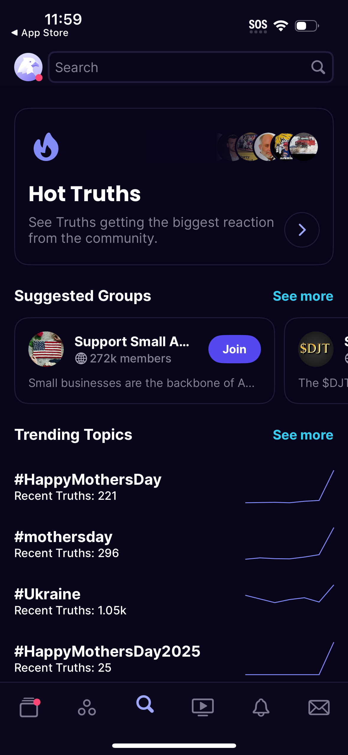 truth-social dashboard screenshot