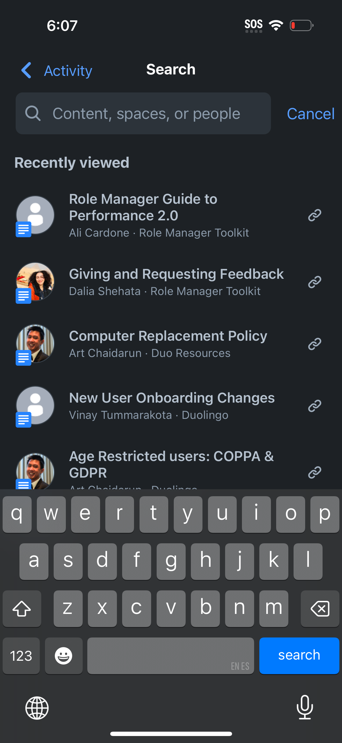 confluence dashboard screenshot
