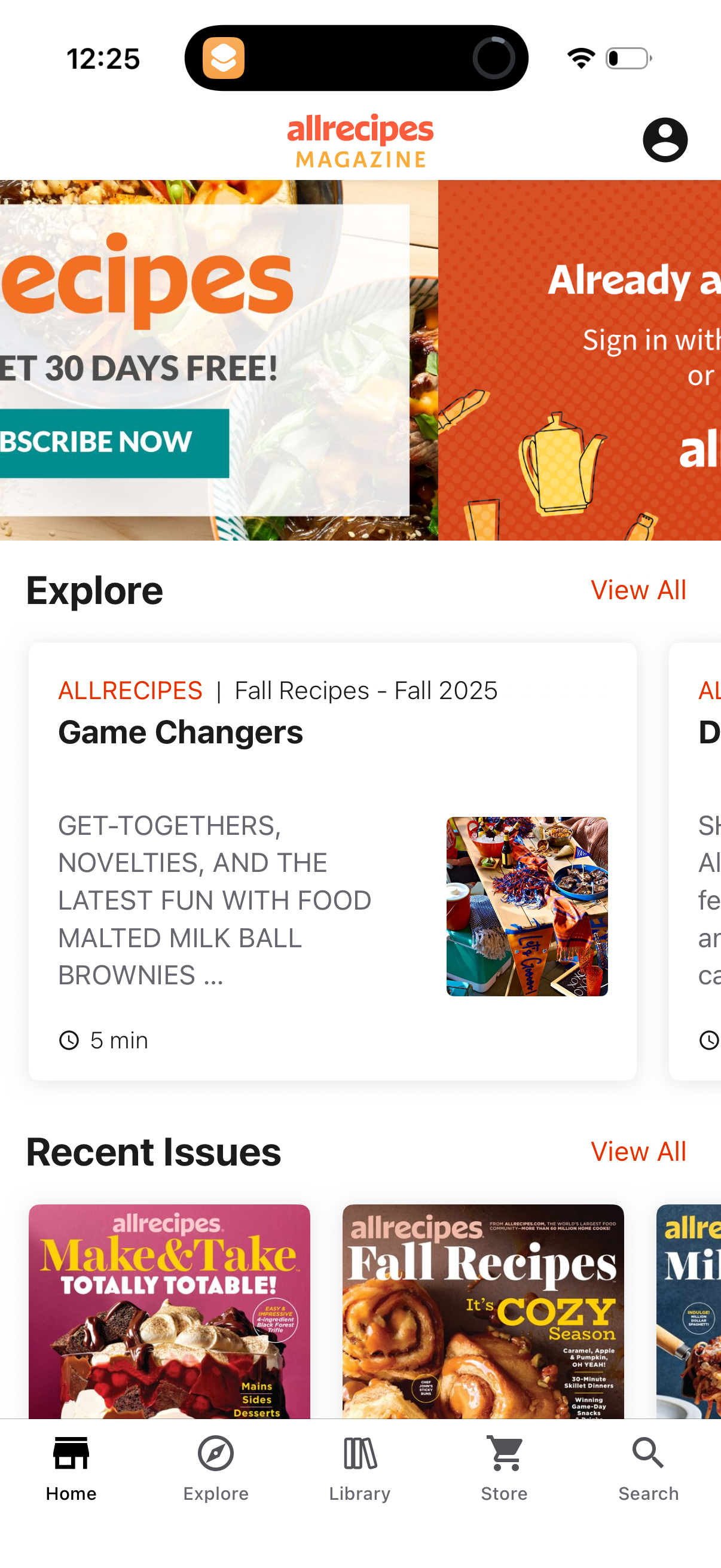 allrecipes dashboard screenshot