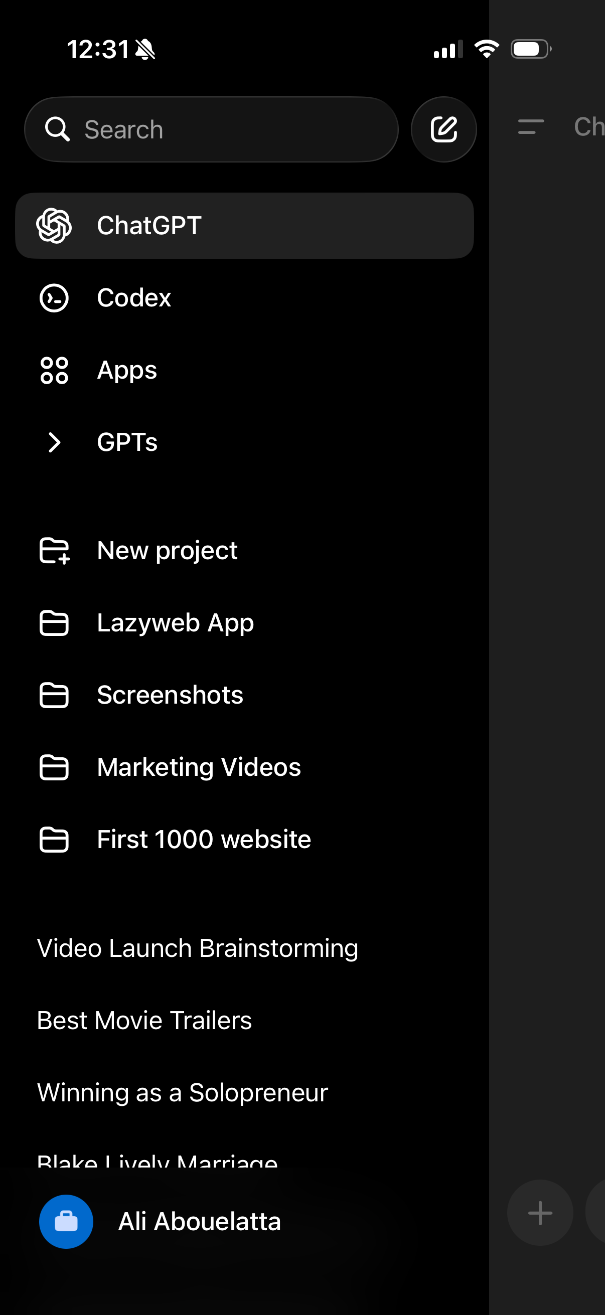 chatgpt dashboard screenshot