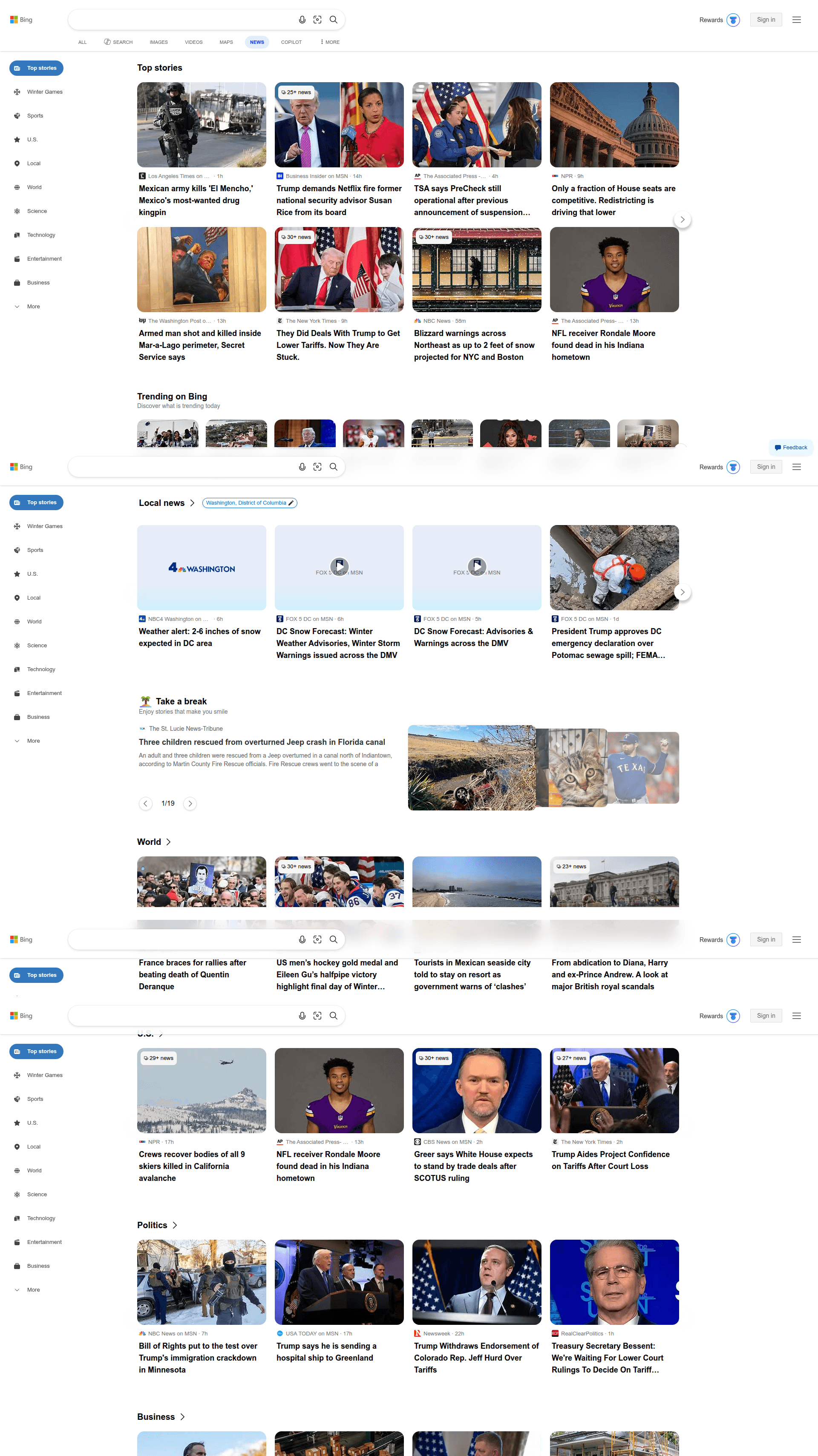 bing dashboard screenshot
