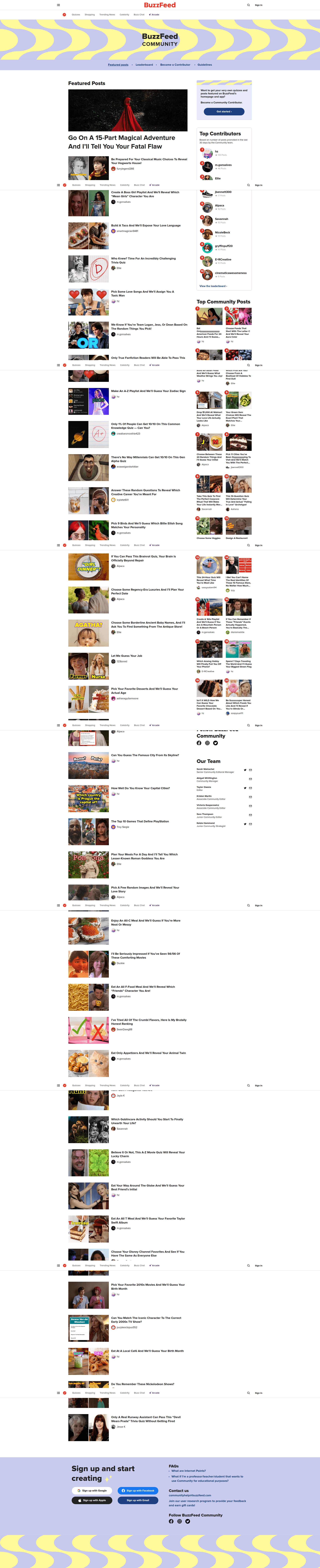 buzzfeed dashboard screenshot