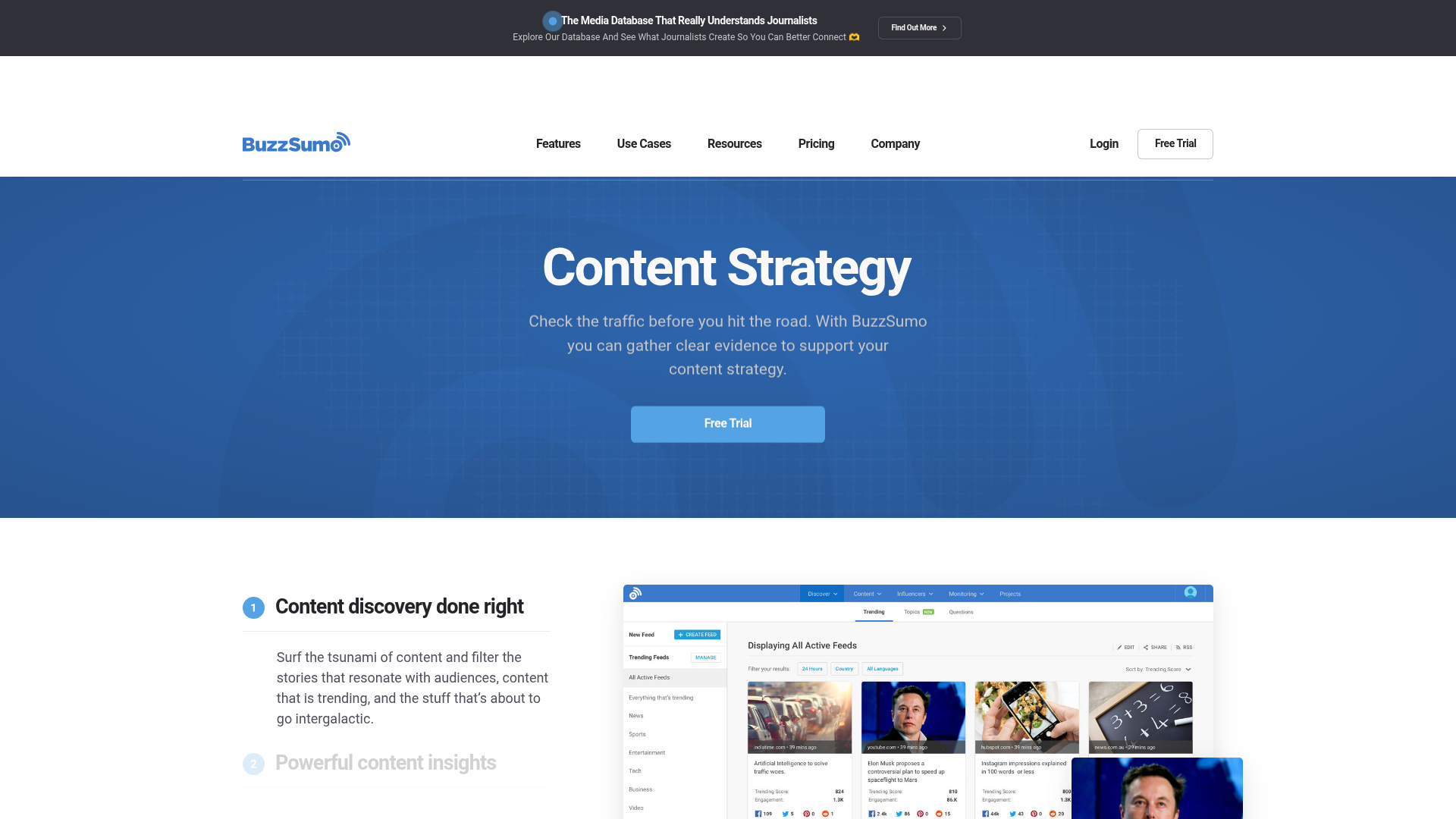 buzzsumo dashboard screenshot