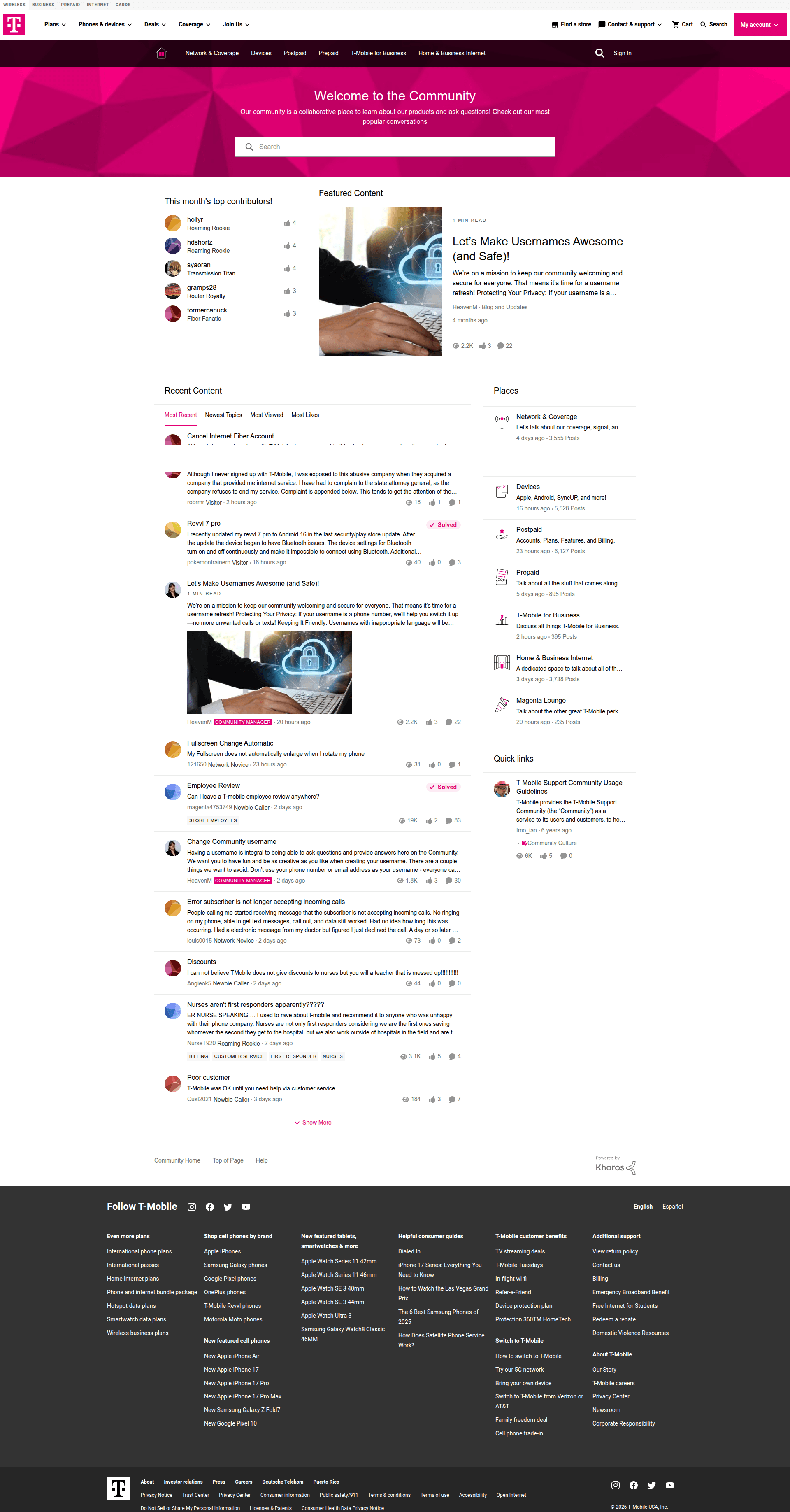 t-mobile dashboard screenshot