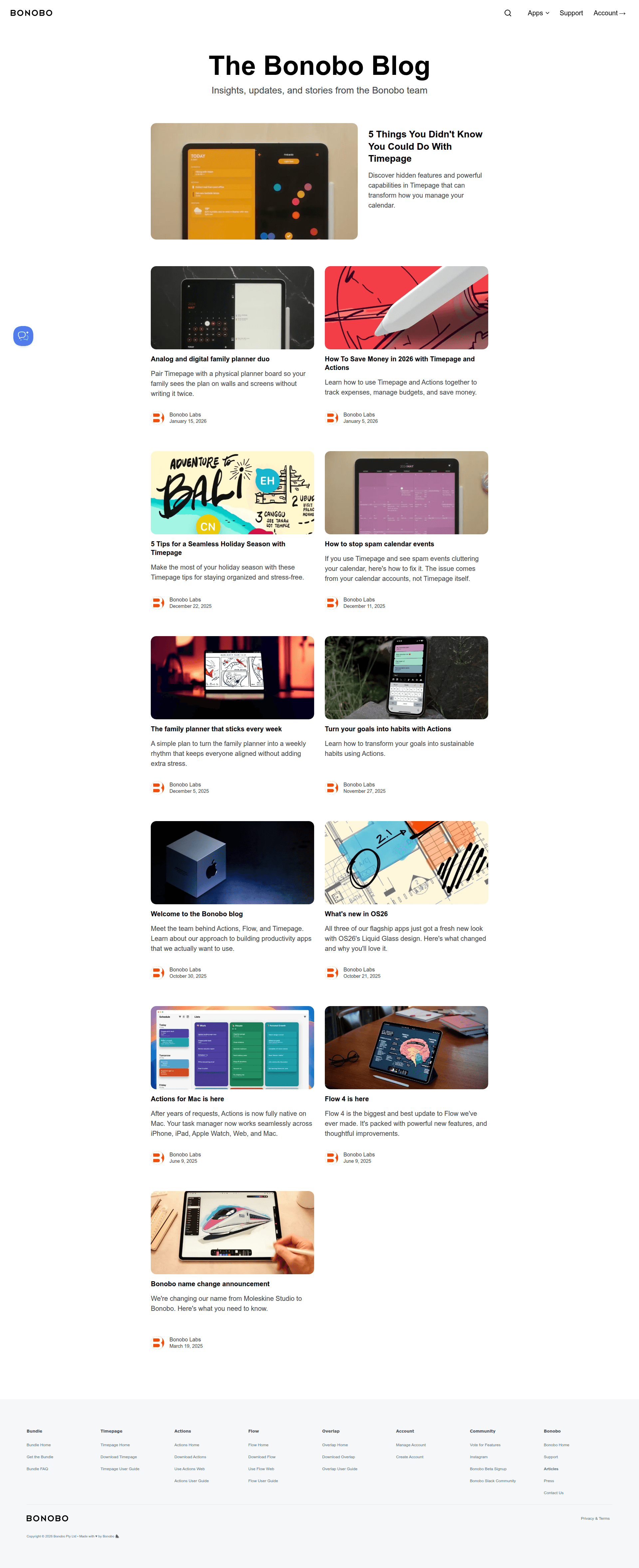 timepage dashboard screenshot