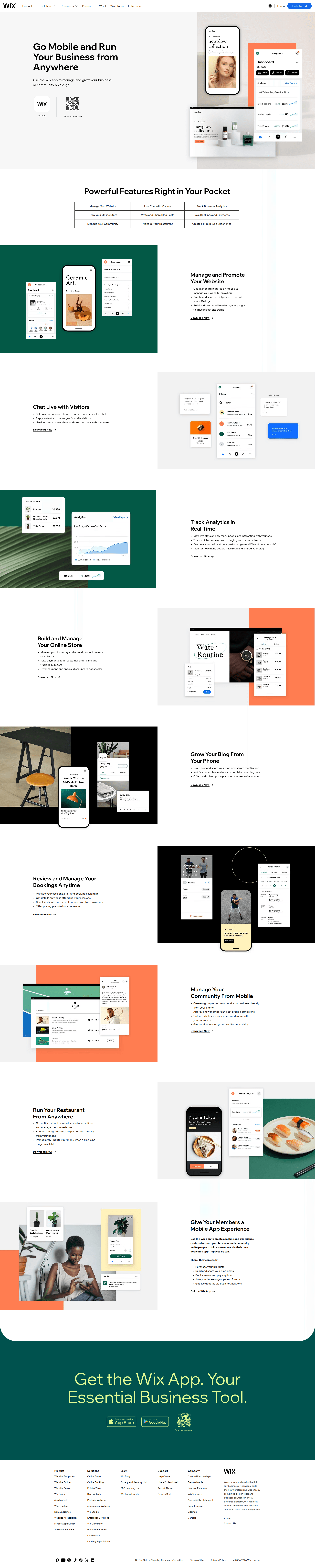 wix dashboard screenshot
