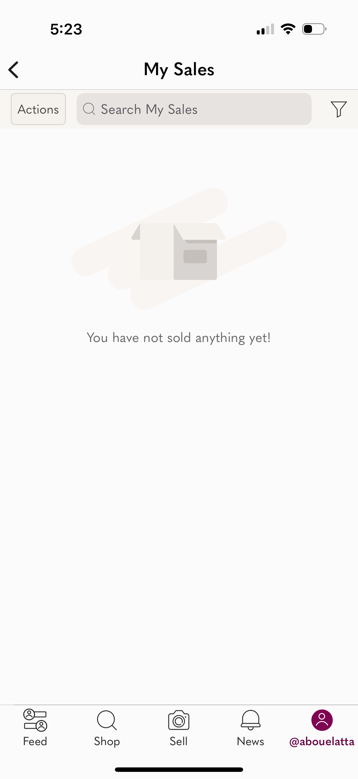poshmark empty-state screenshot