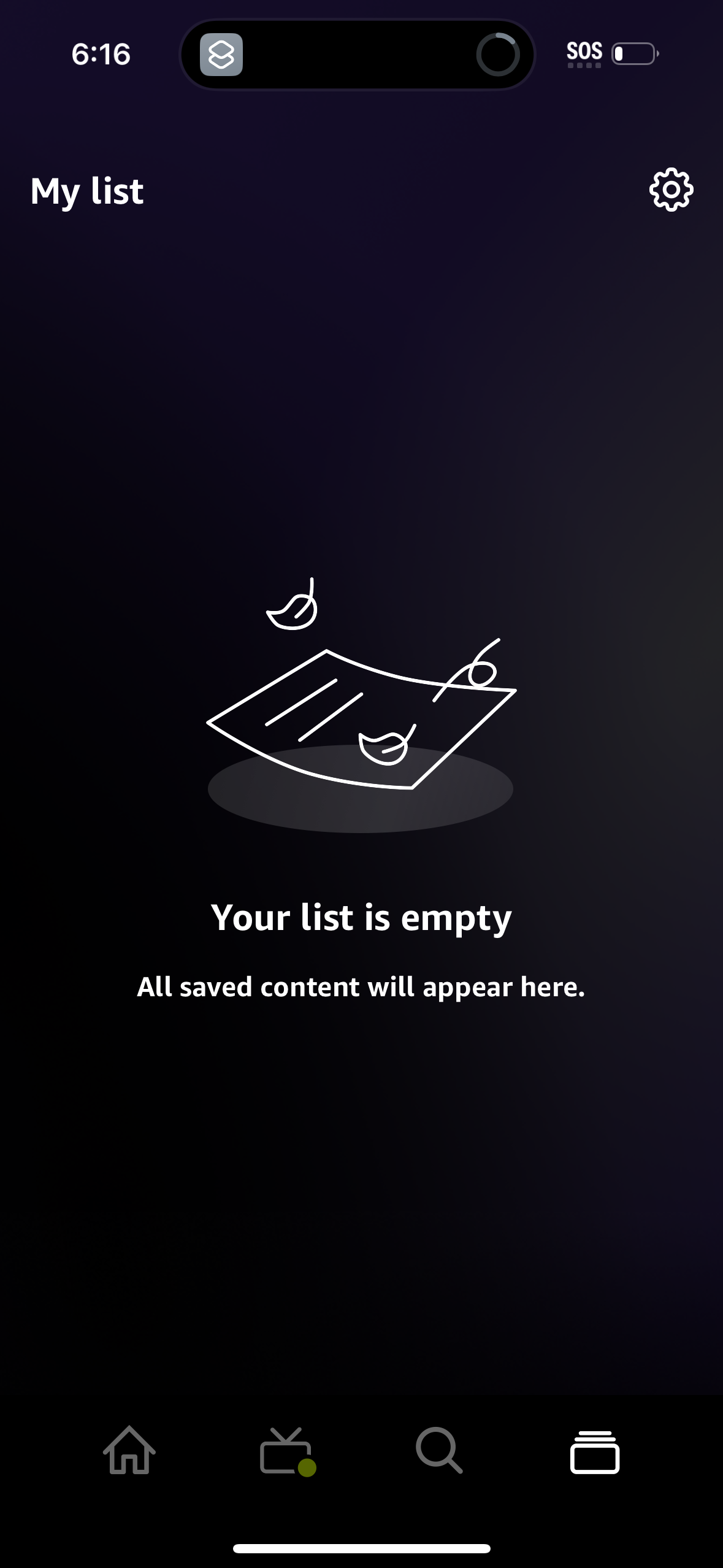 freevee empty-state screenshot
