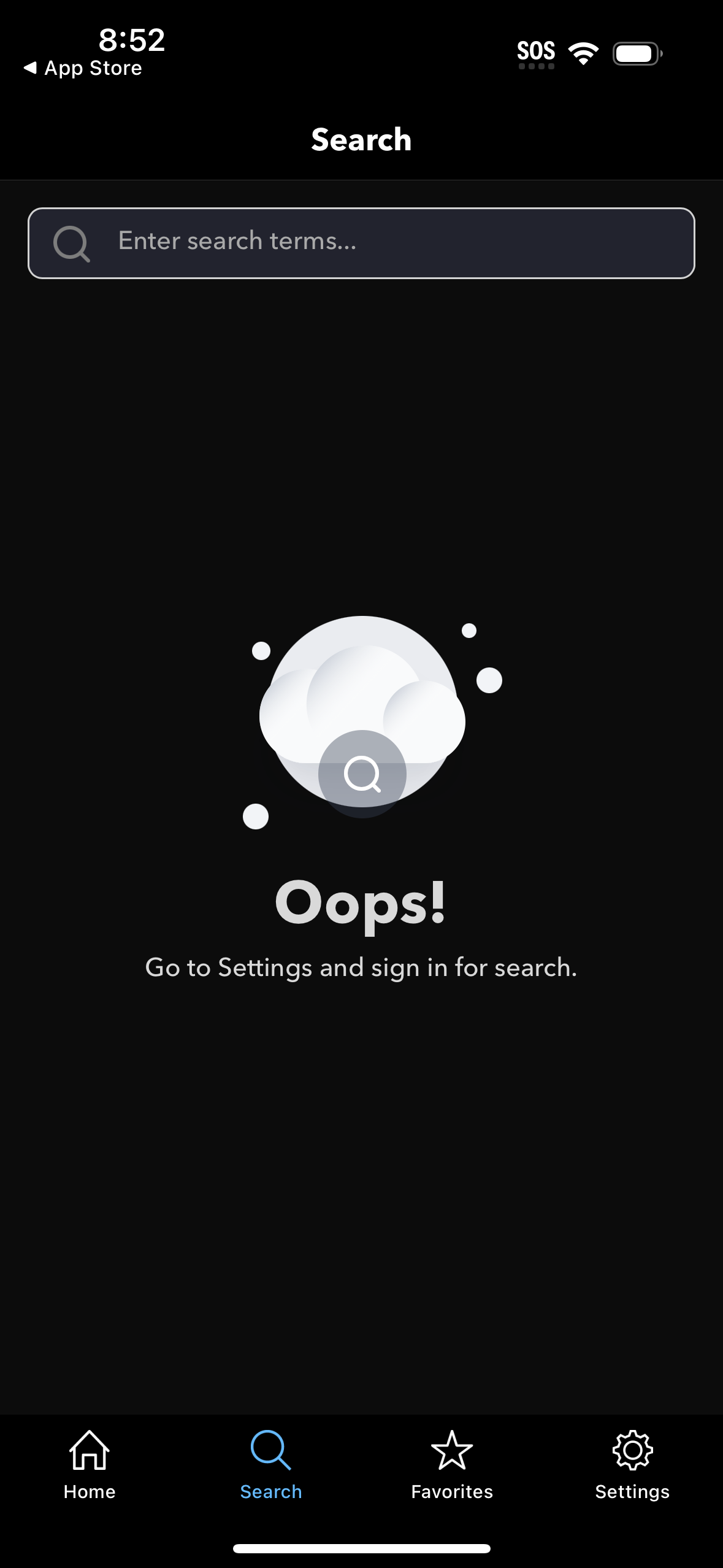 wired empty-state screenshot