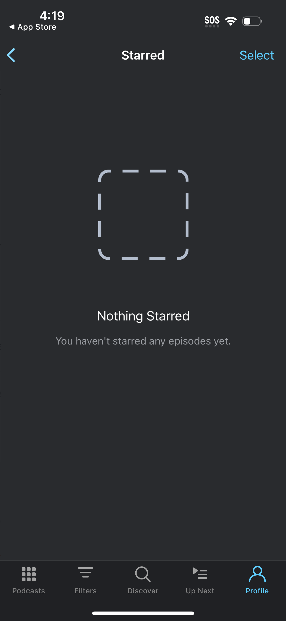 pocket-casts empty-state screenshot