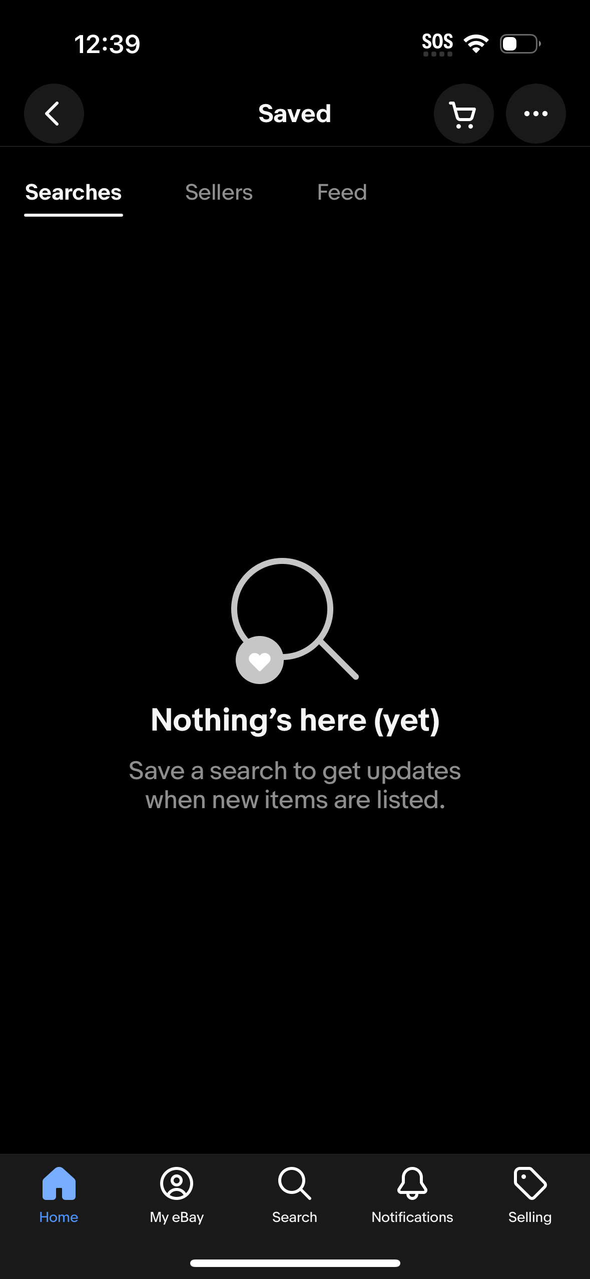 ebay empty-state screenshot