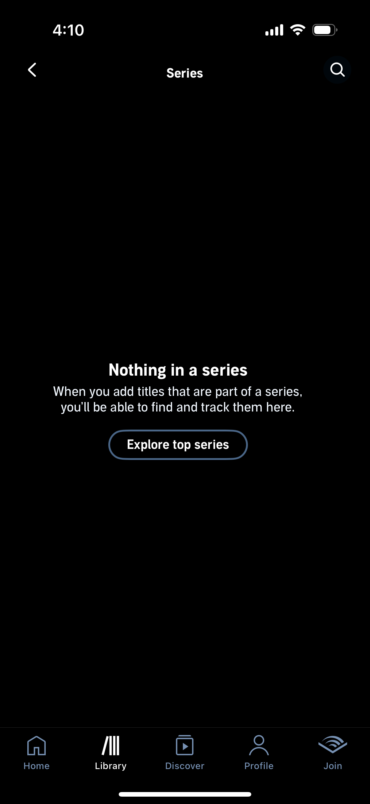 audible empty-state screenshot