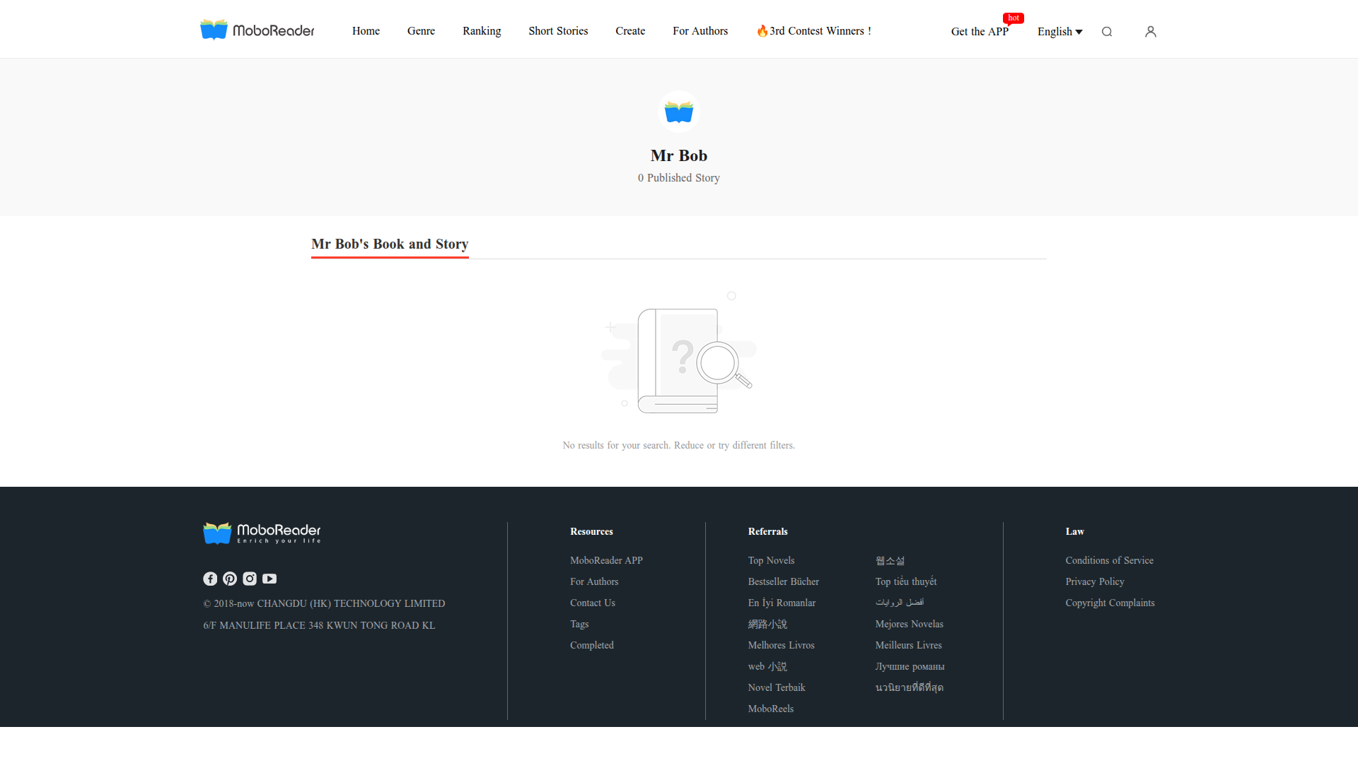 moboreader empty-state screenshot