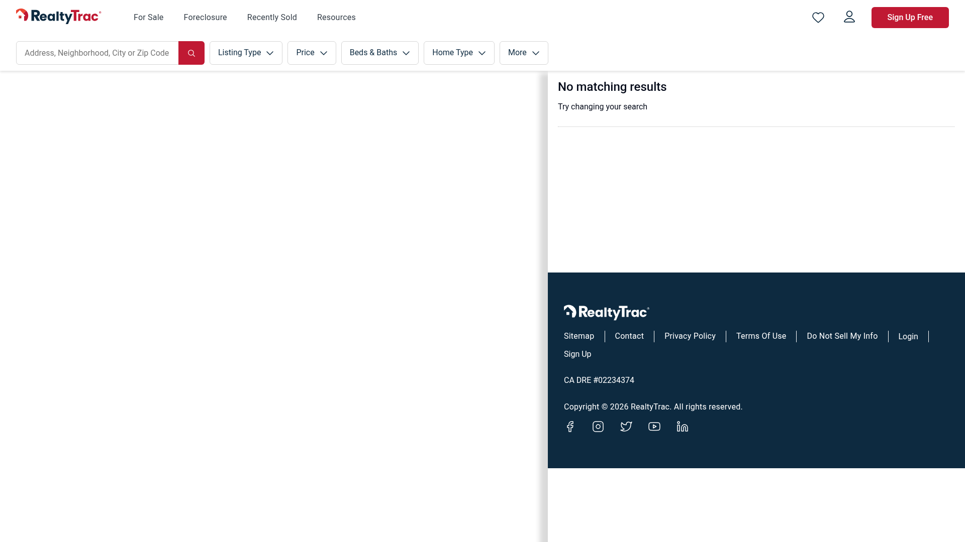 realtytrac empty-state screenshot