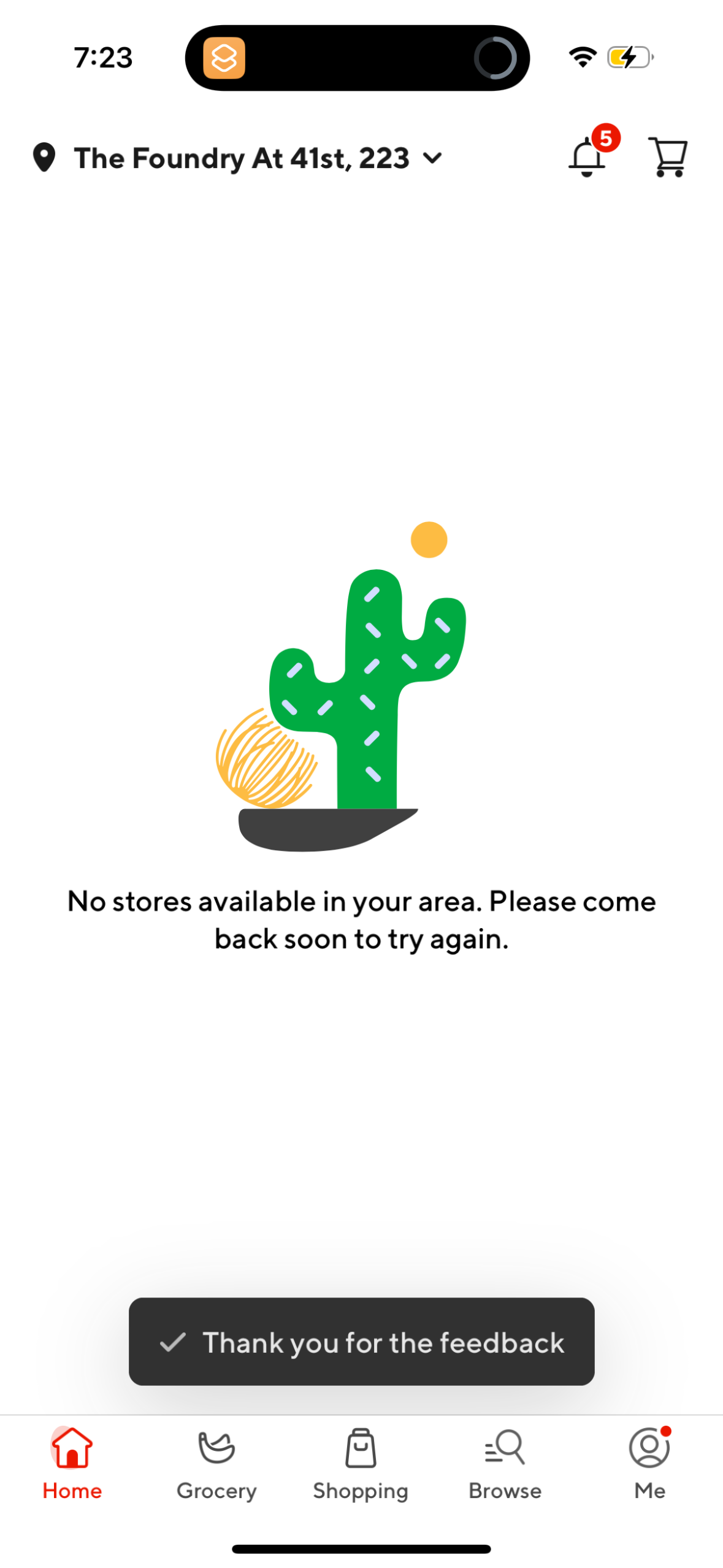 doordash error screenshot