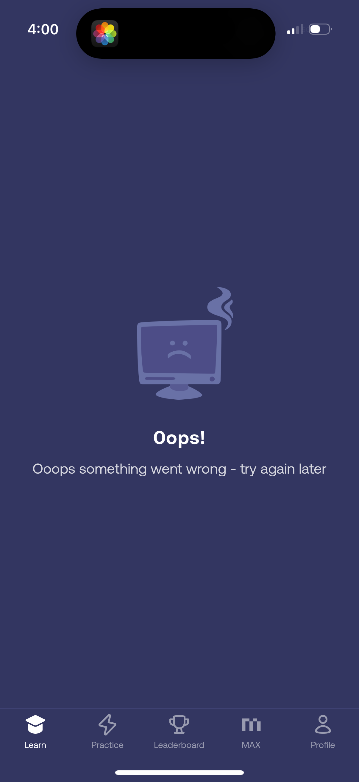 mimo error screenshot