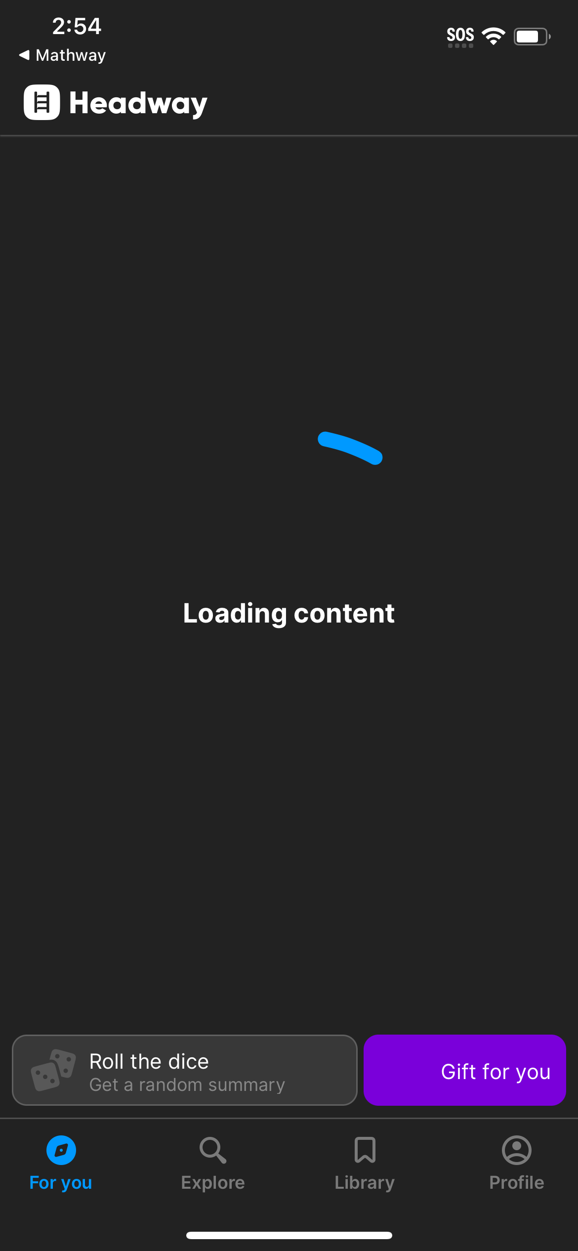 headway error screenshot