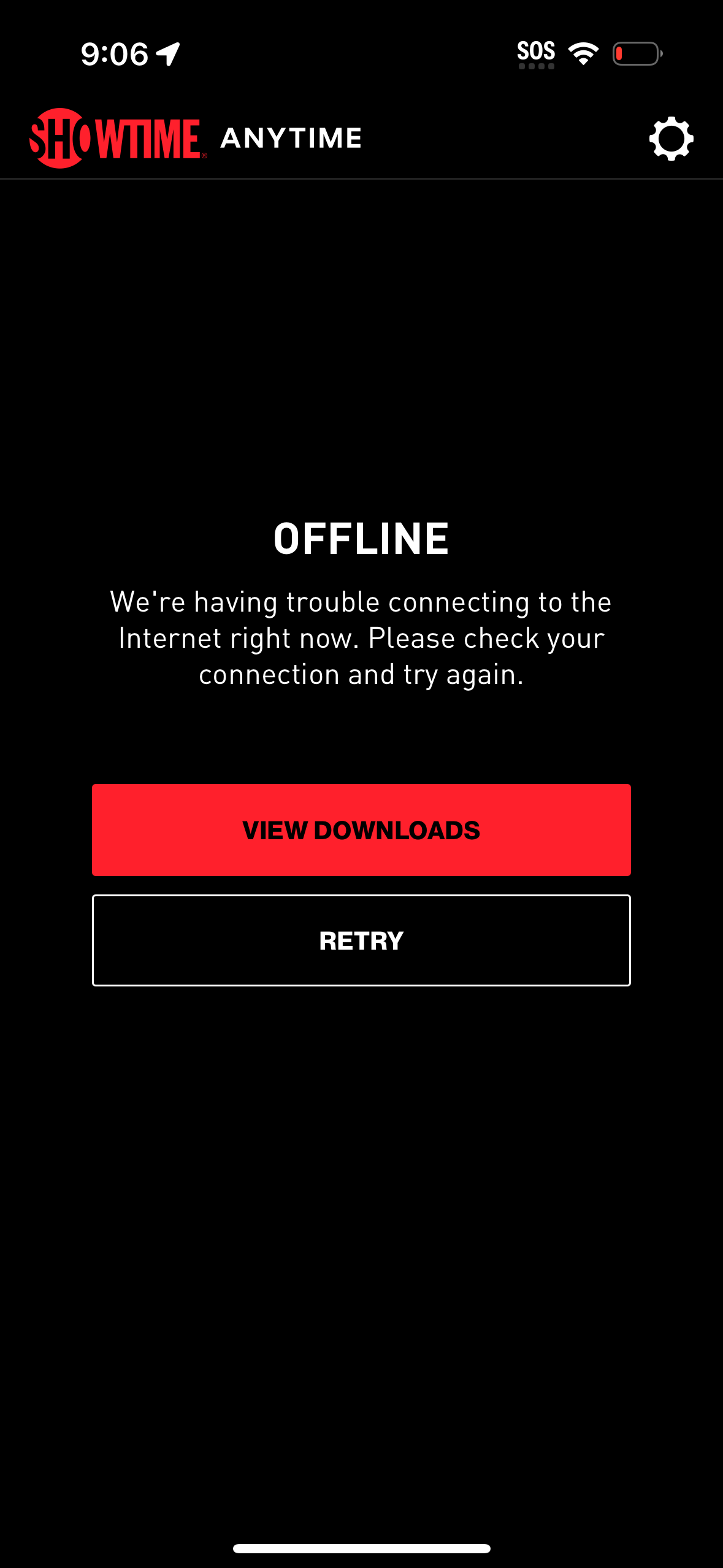 showtime error screenshot