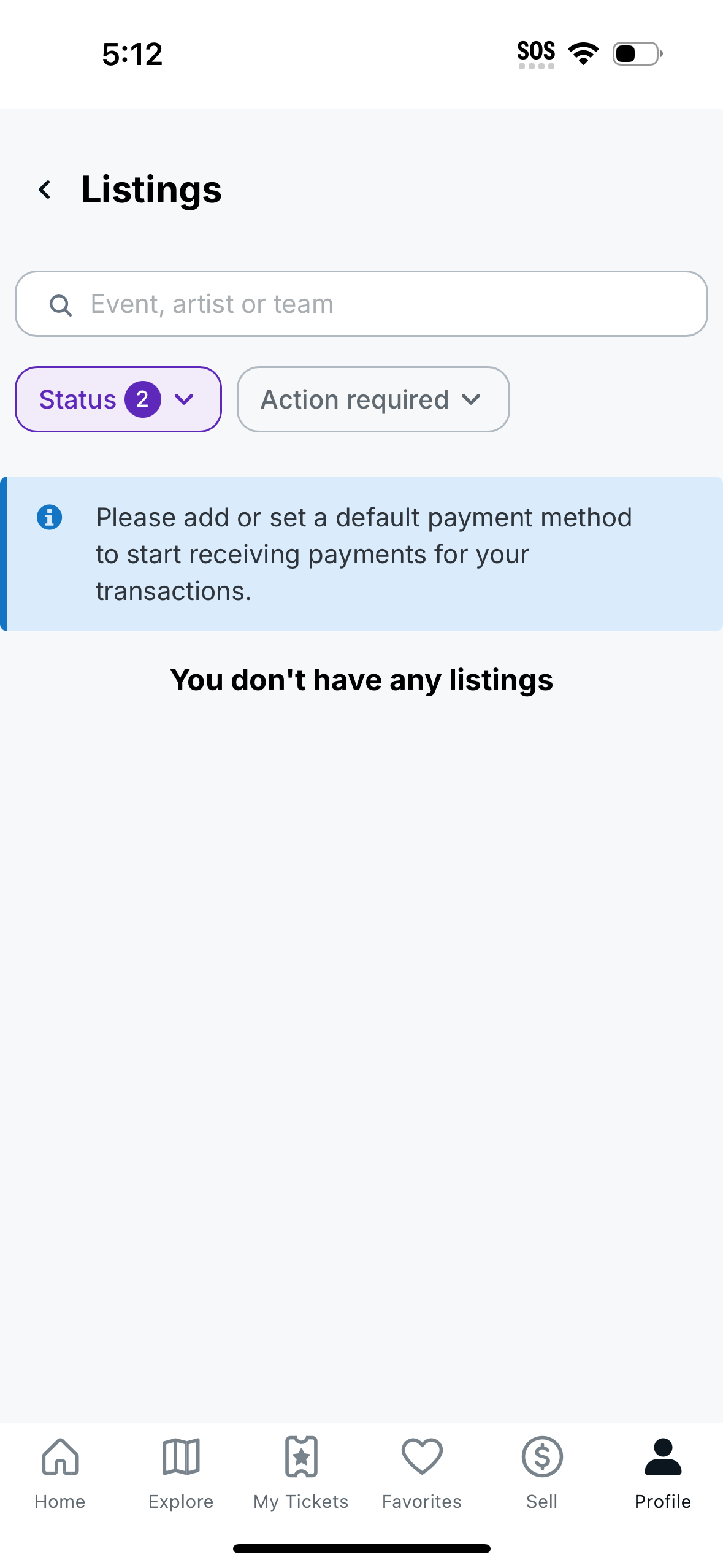 stubhub error screenshot