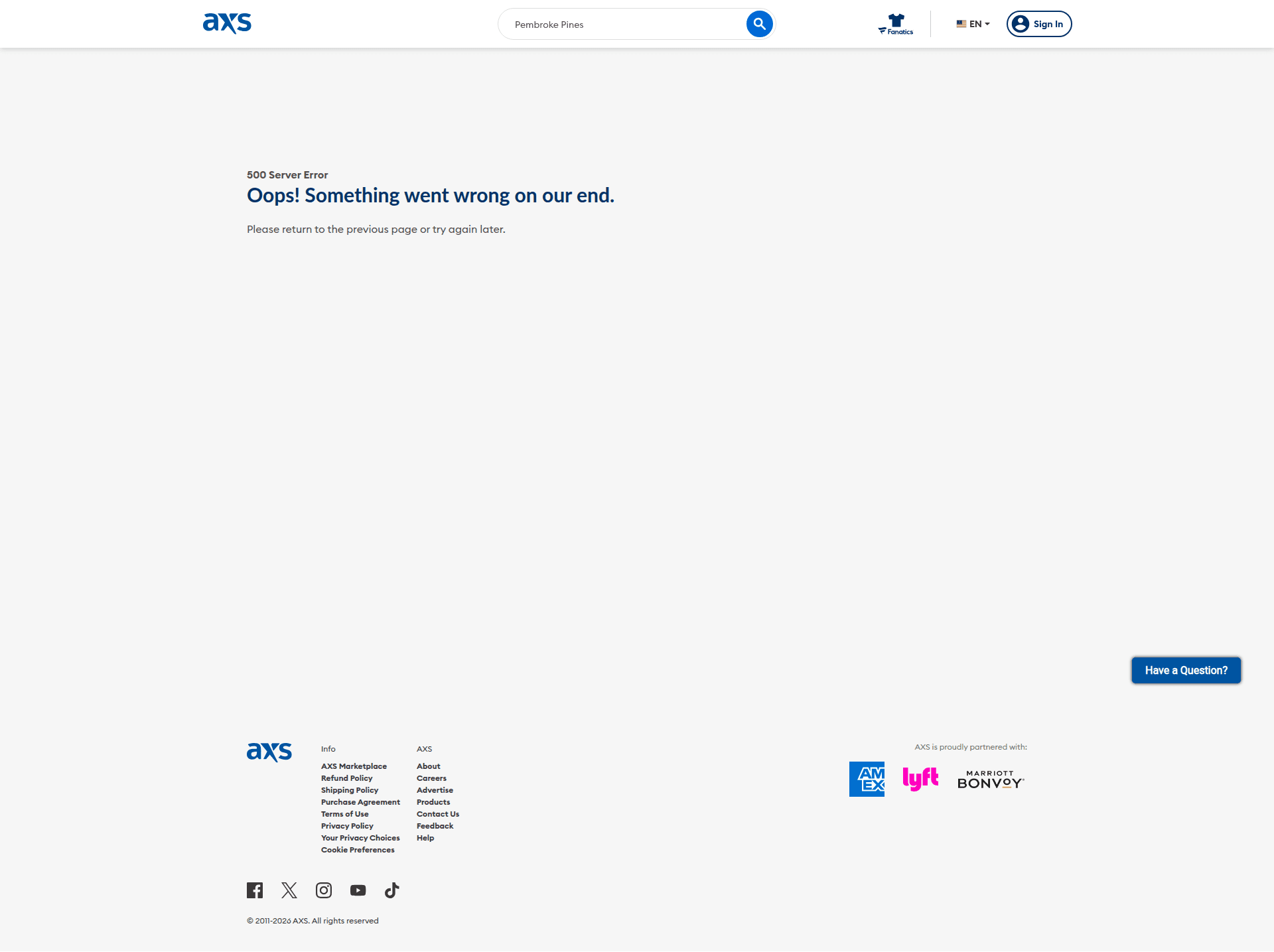 axs error screenshot