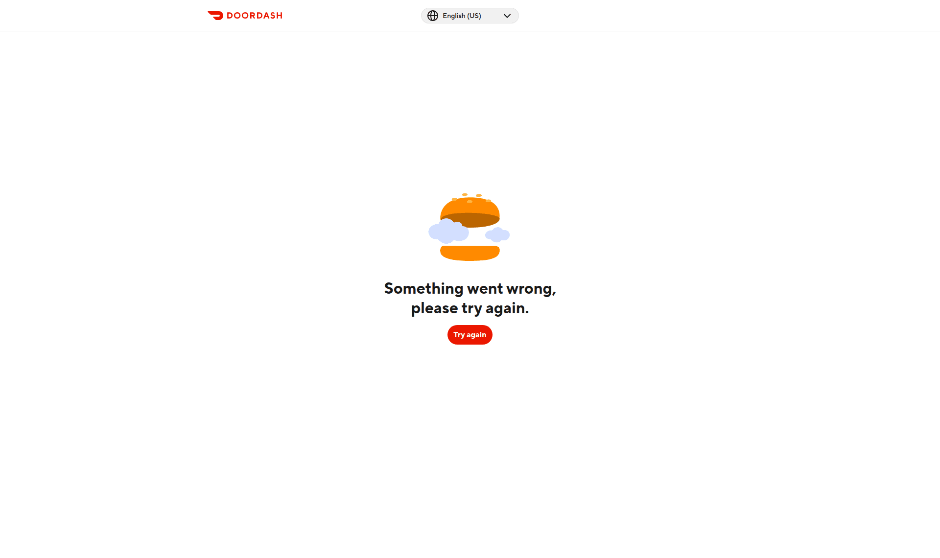 doordash error screenshot