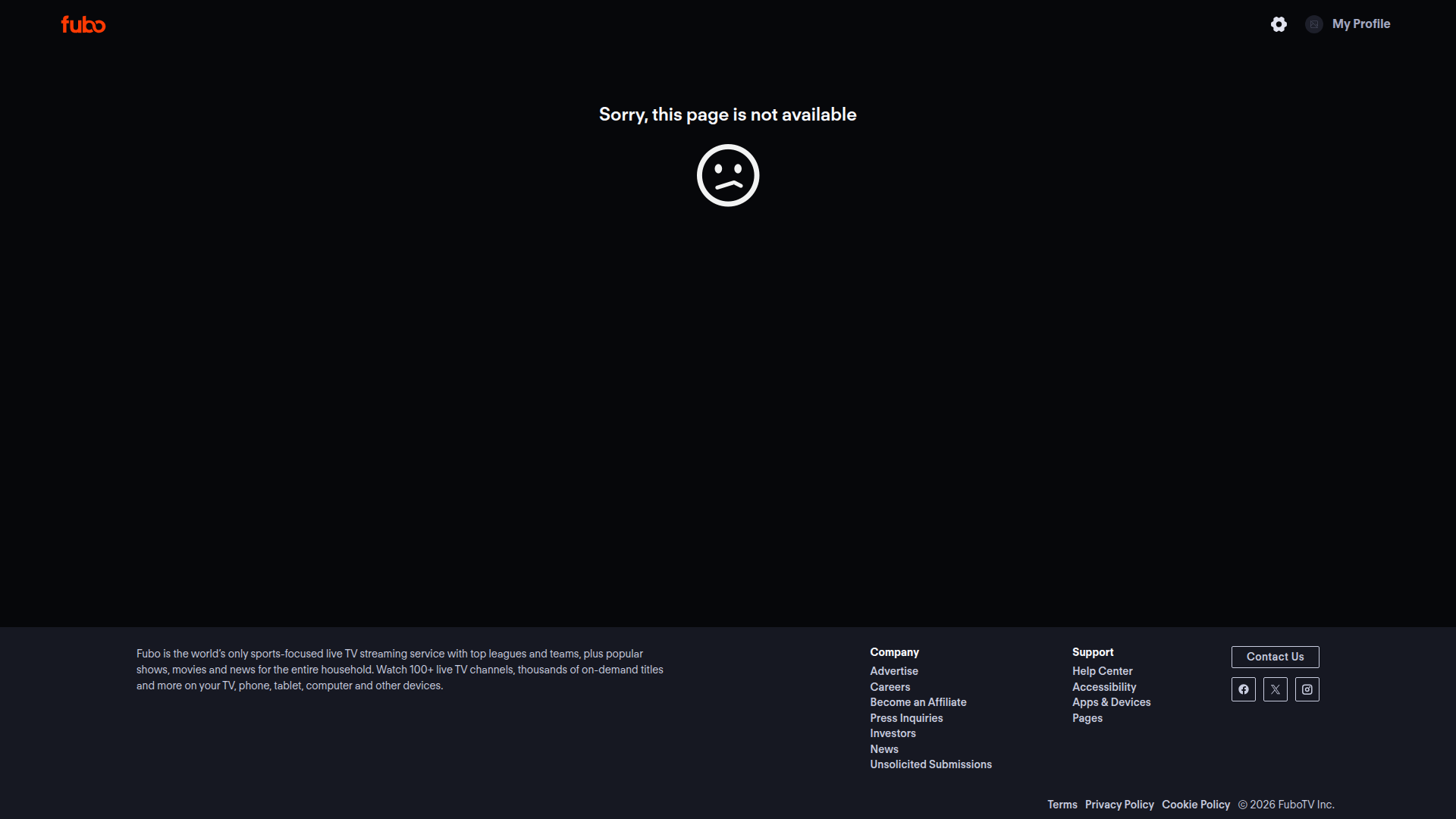 fubo error screenshot