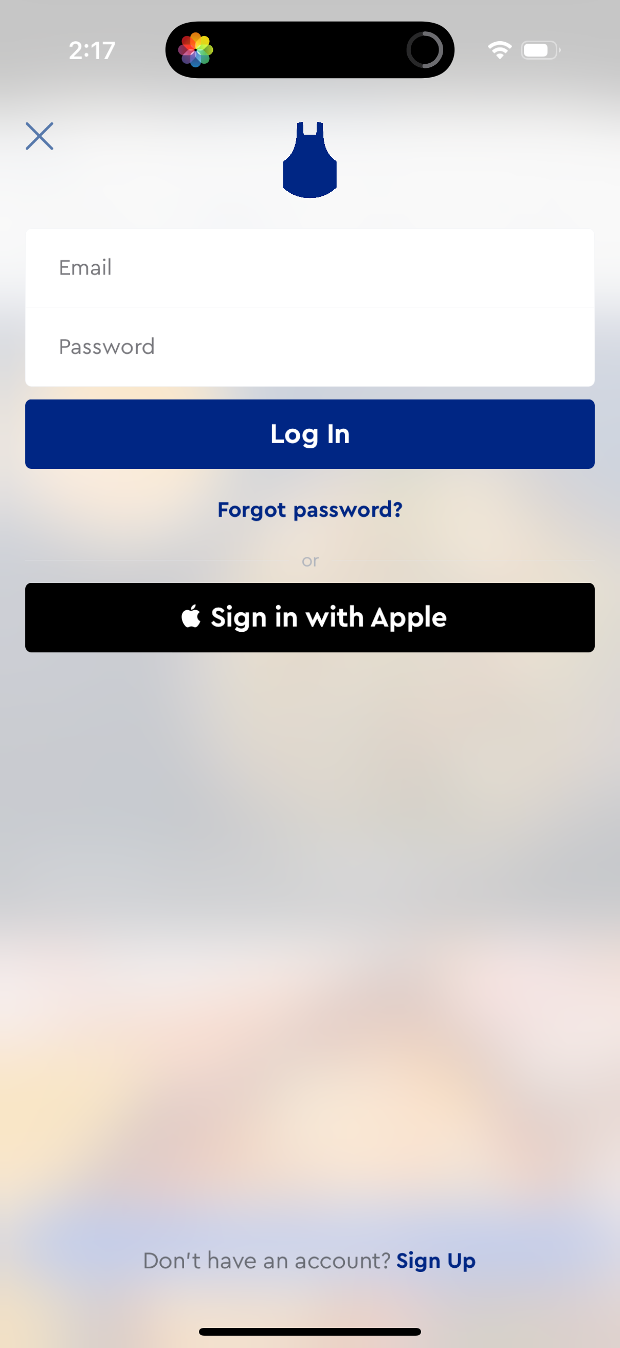 blue-apron login screenshot