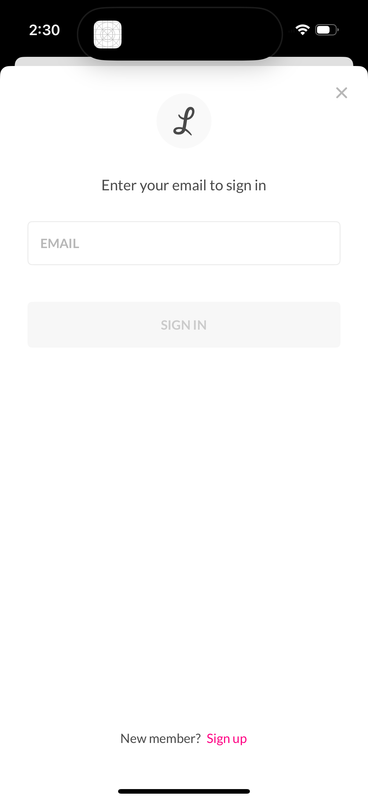 lemonade login screenshot