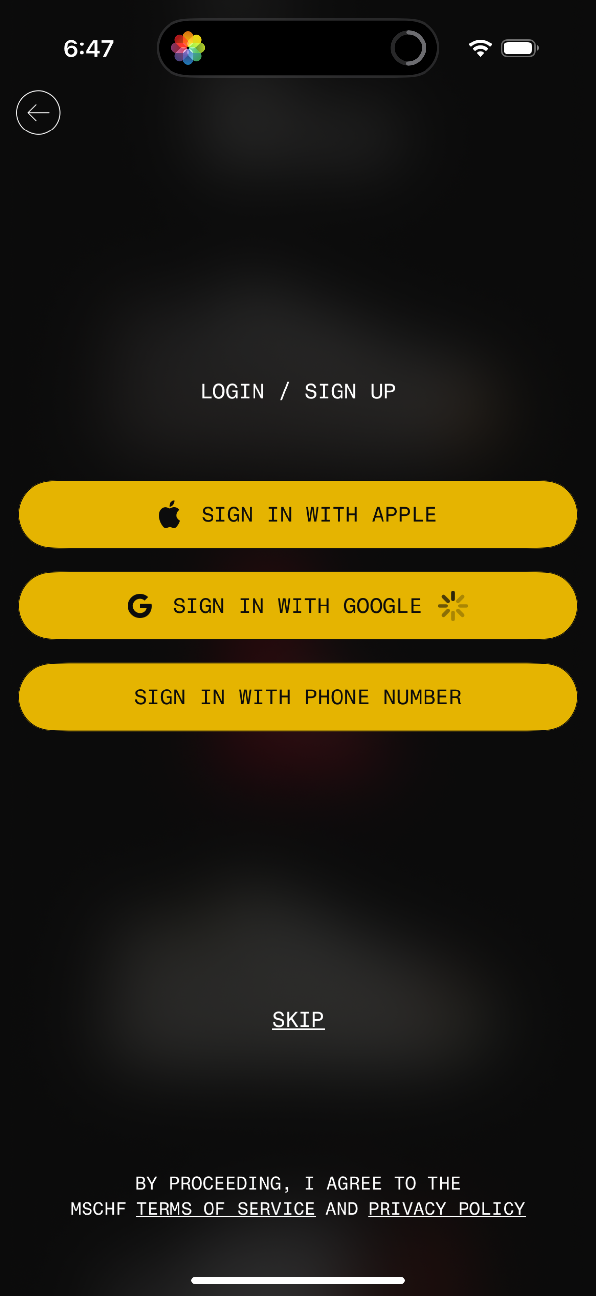 mschf-sneakers login screenshot