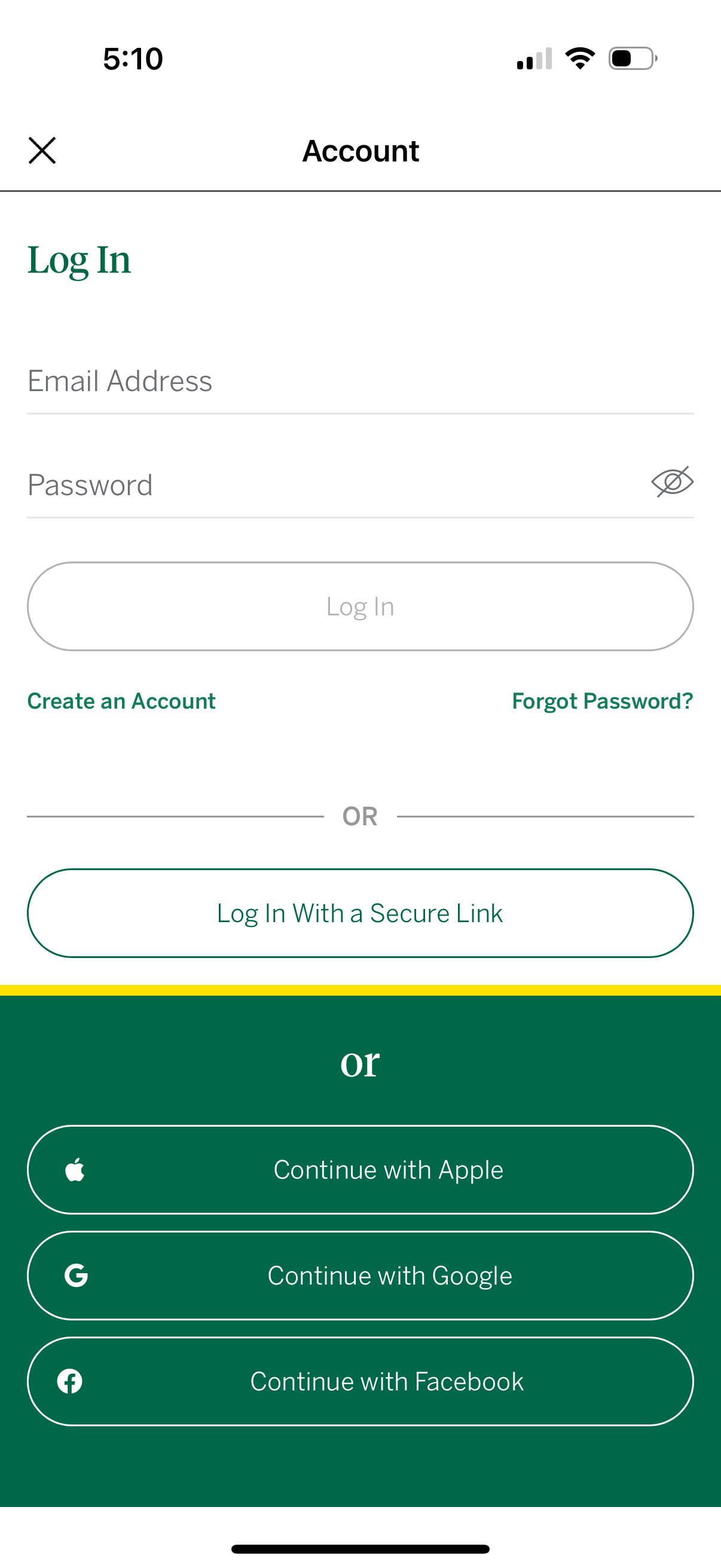 the-masters login screenshot